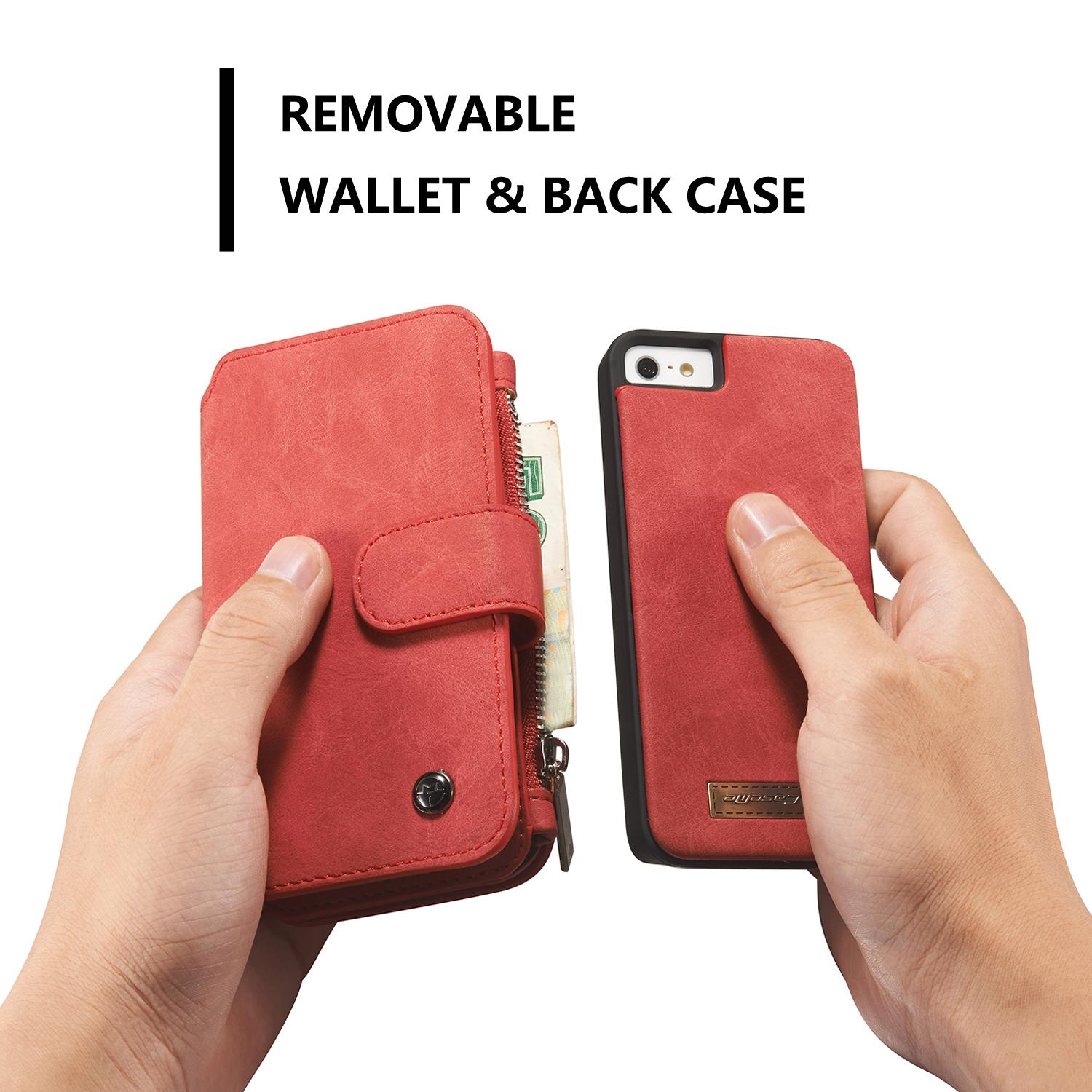 Étui portefeuille multi-cartes iPhone 5/5S/SE Rouge