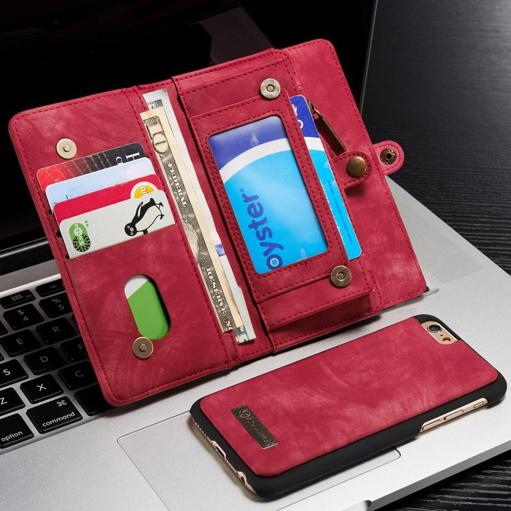 Étui portefeuille multi-cartes iPhone 6/6S Rouge