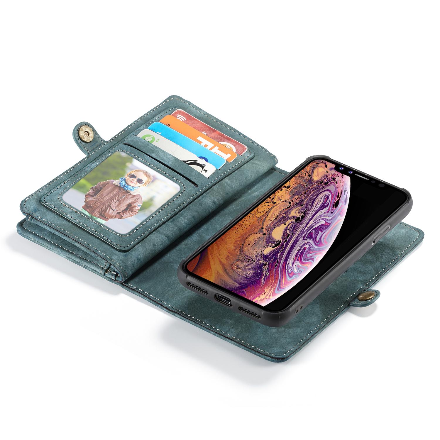 Étui portefeuille multi-cartes iPhone Xr Bleu