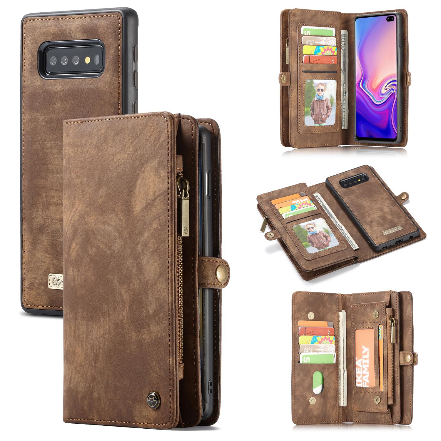 Étui portefeuille multi-cartes Samsung Galaxy S10, Marron