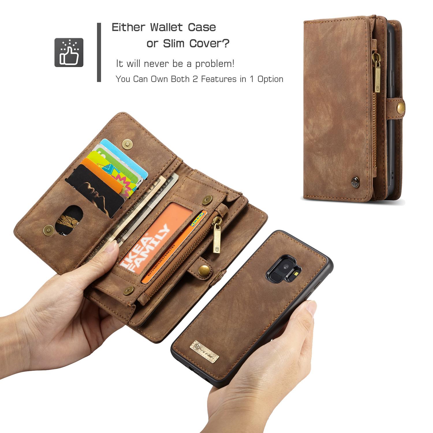 Étui portefeuille multi-cartes Samsung Galaxy S9, Marron