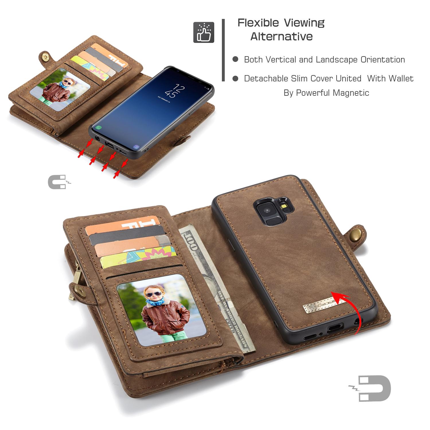Étui portefeuille multi-cartes Samsung Galaxy S9, Marron