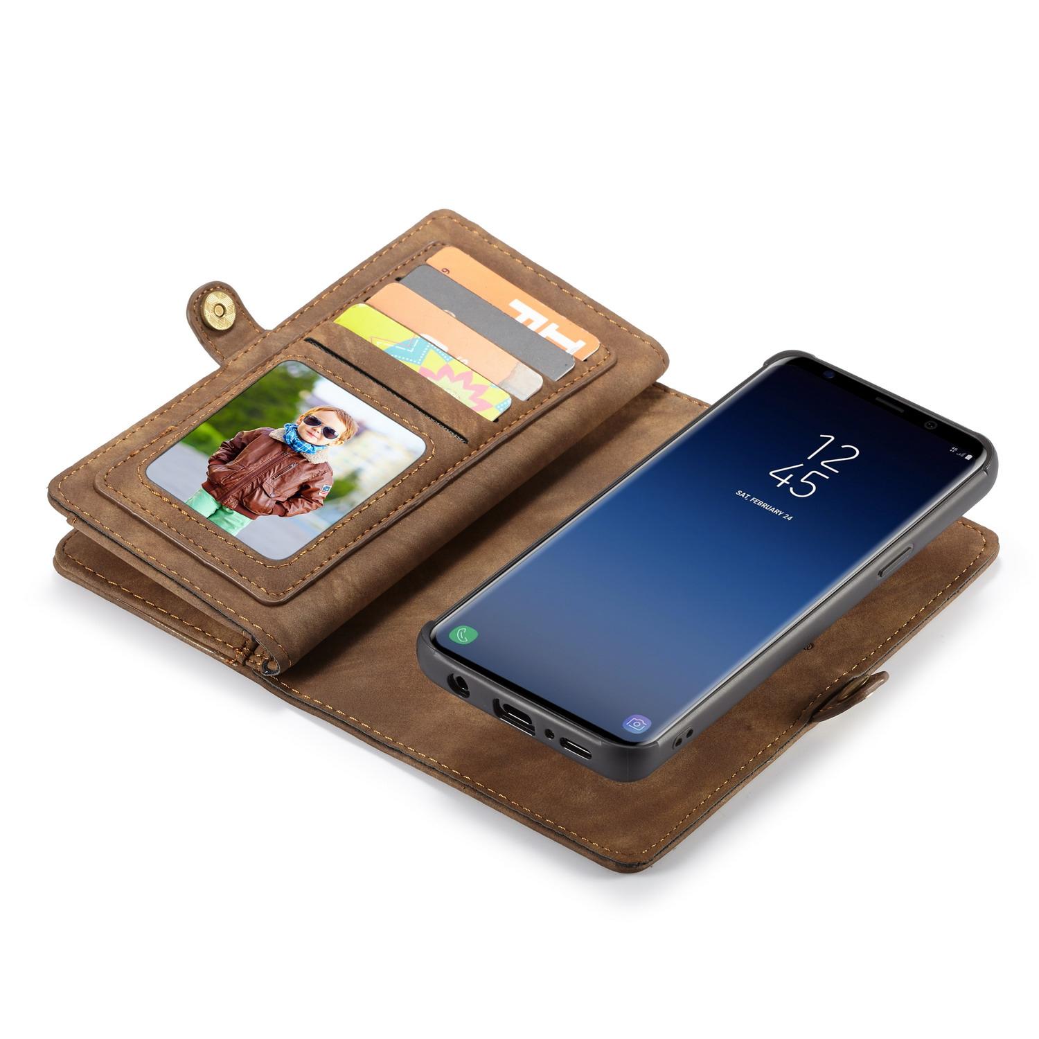 Étui portefeuille multi-cartes Samsung Galaxy S9 Marron
