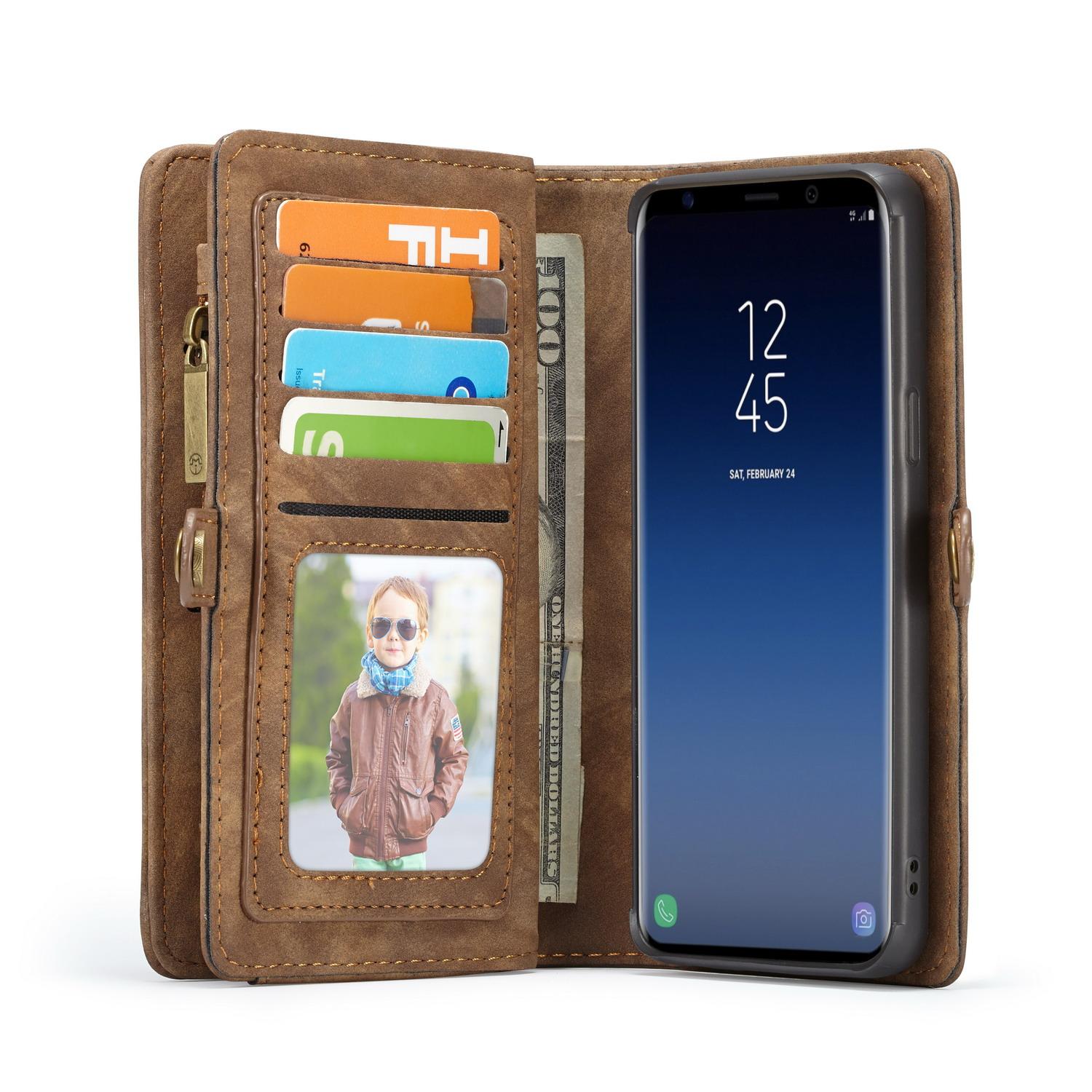 Étui portefeuille multi-cartes Samsung Galaxy S9 Marron