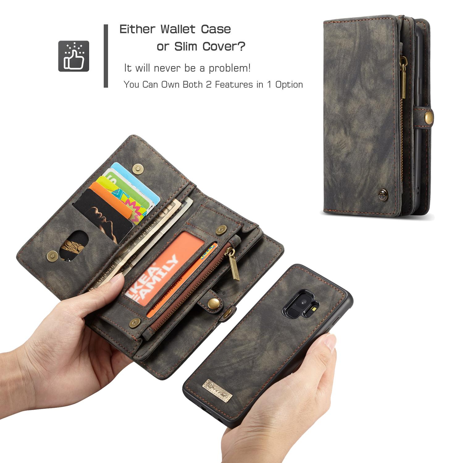Étui portefeuille multi-cartes Samsung Galaxy S9 Gris