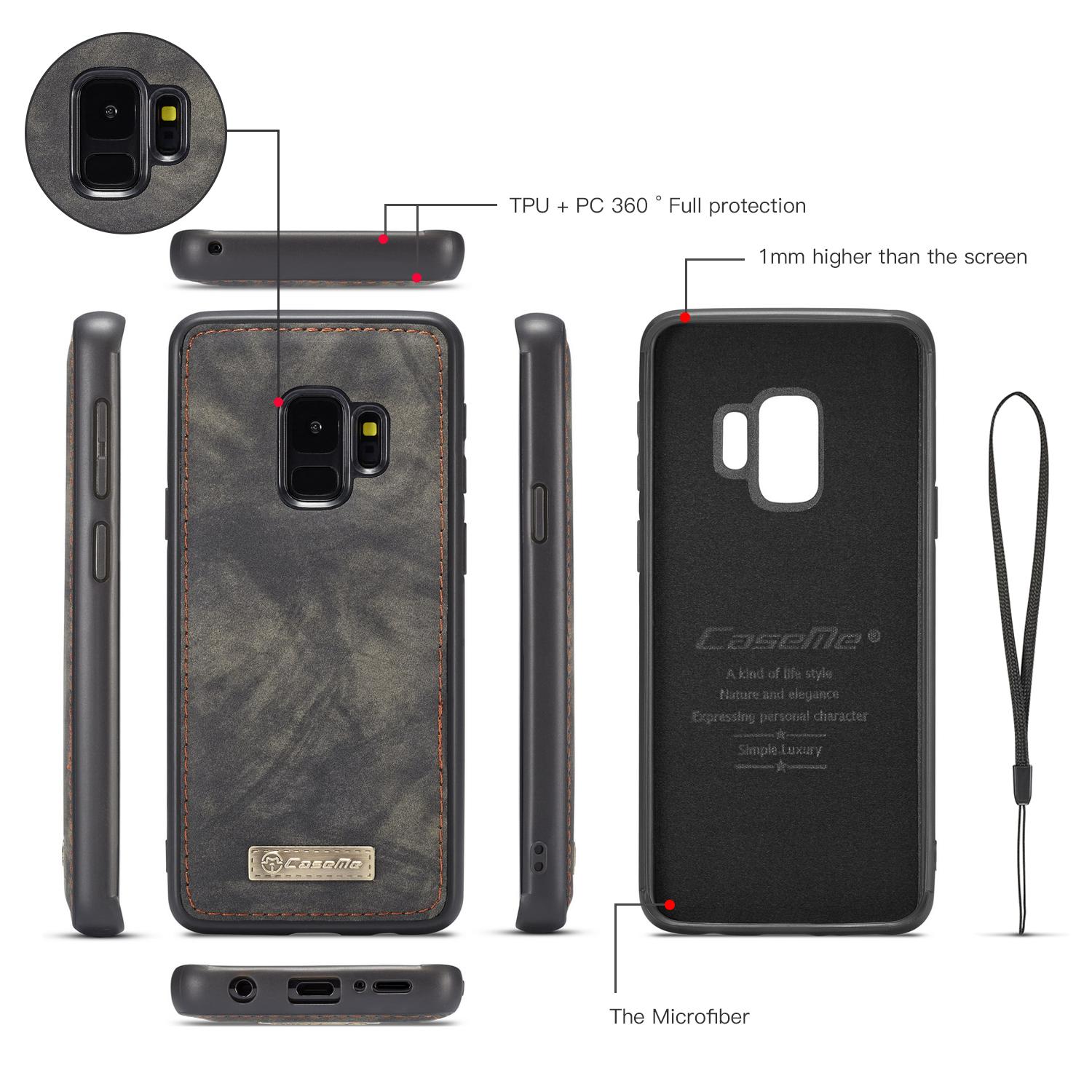 Étui portefeuille multi-cartes Samsung Galaxy S9 Gris