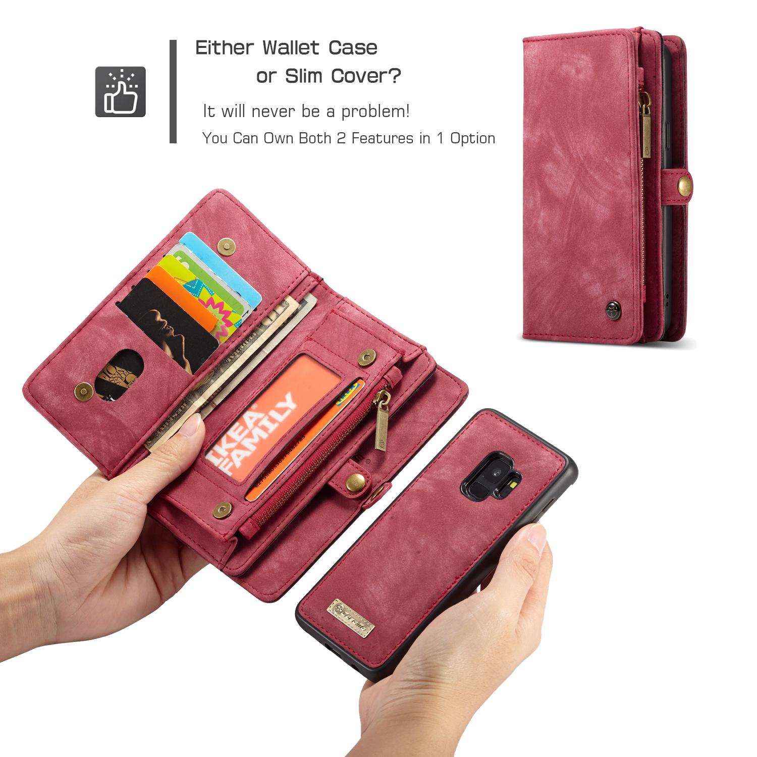 Étui portefeuille multi-cartes Samsung Galaxy S9, Rouge