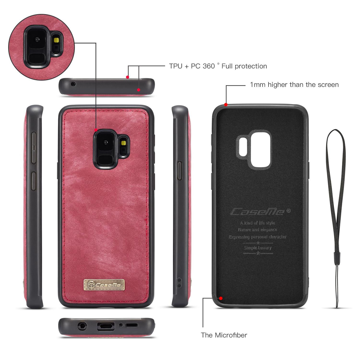 Étui portefeuille multi-cartes Samsung Galaxy S9, Rouge