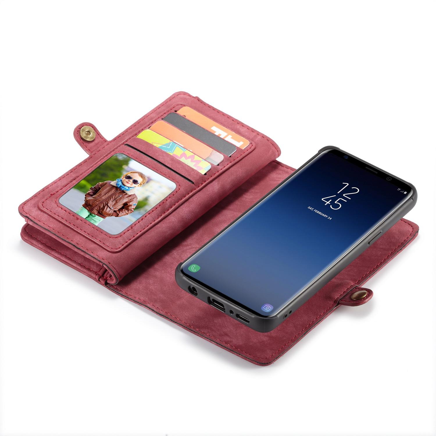 Étui portefeuille multi-cartes Samsung Galaxy S9 Rouge
