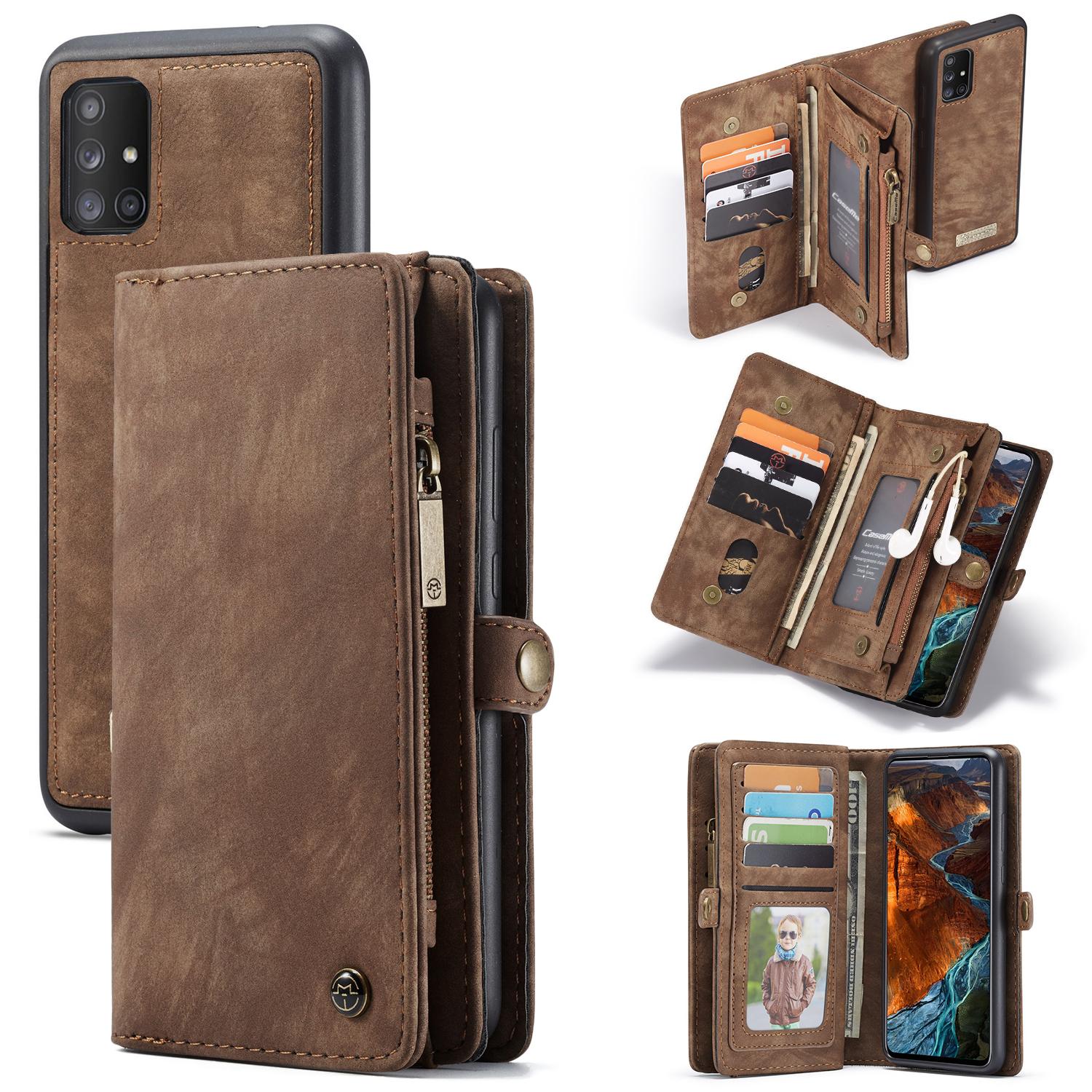Étui portefeuille multi-cartes Samsung Galaxy A51, Marron