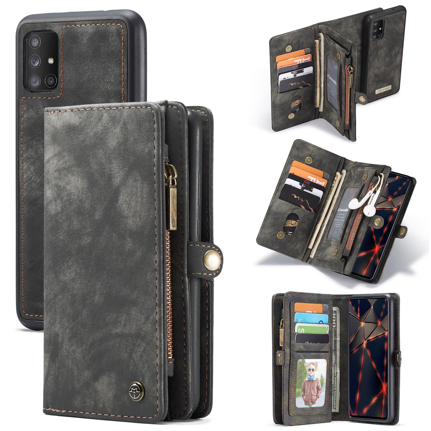 Étui portefeuille multi-cartes Samsung Galaxy A51, Gris