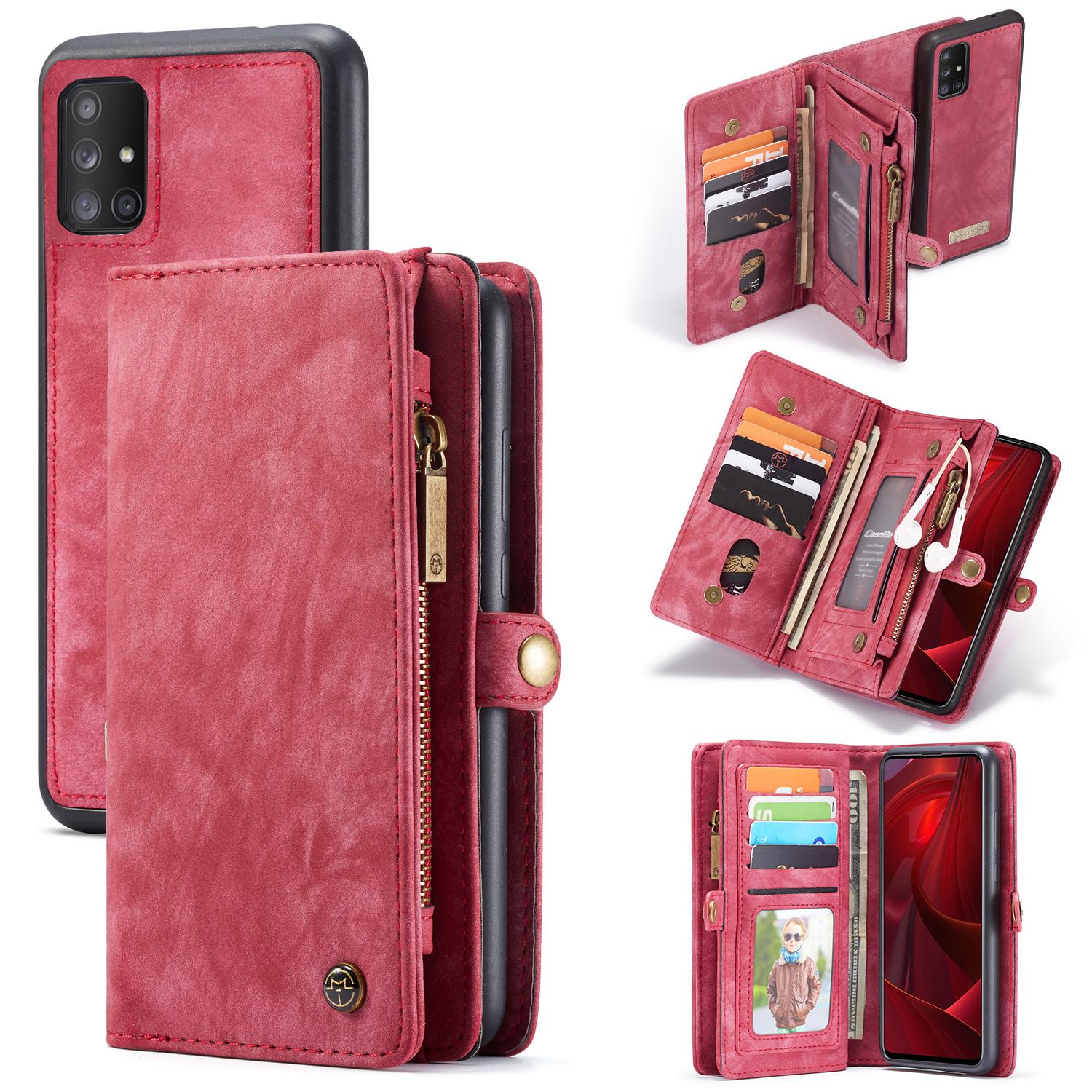 Étui portefeuille multi-cartes Samsung Galaxy A51, Rouge