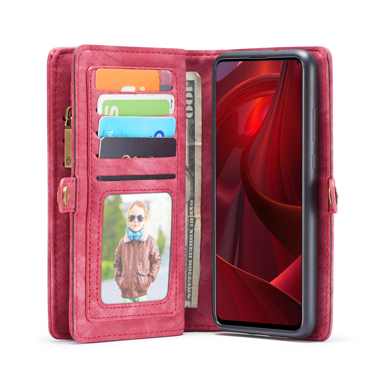 Étui portefeuille multi-cartes Samsung Galaxy A51 Rouge