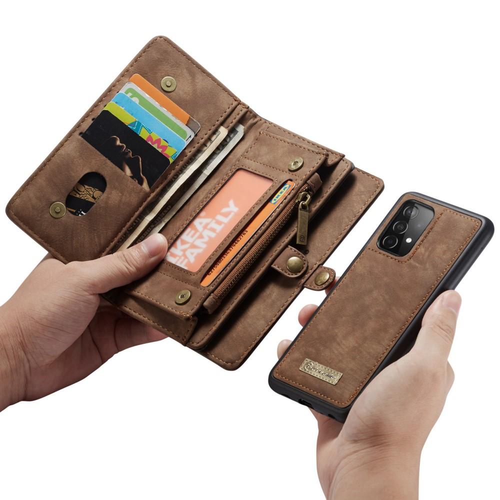 Étui portefeuille multi-cartes Samsung Galaxy A52 5G, Marron