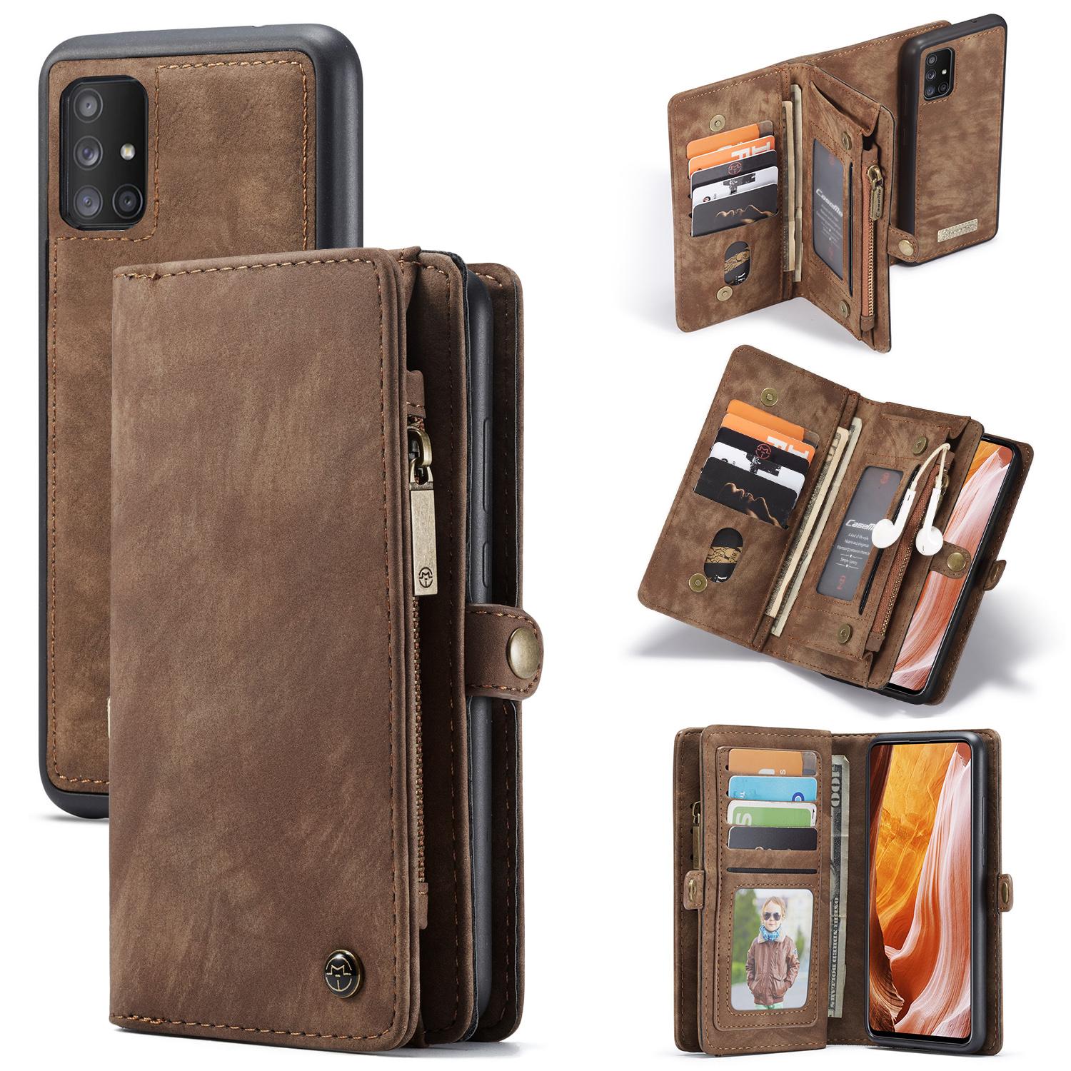 Étui portefeuille multi-cartes Samsung Galaxy A71, Marron