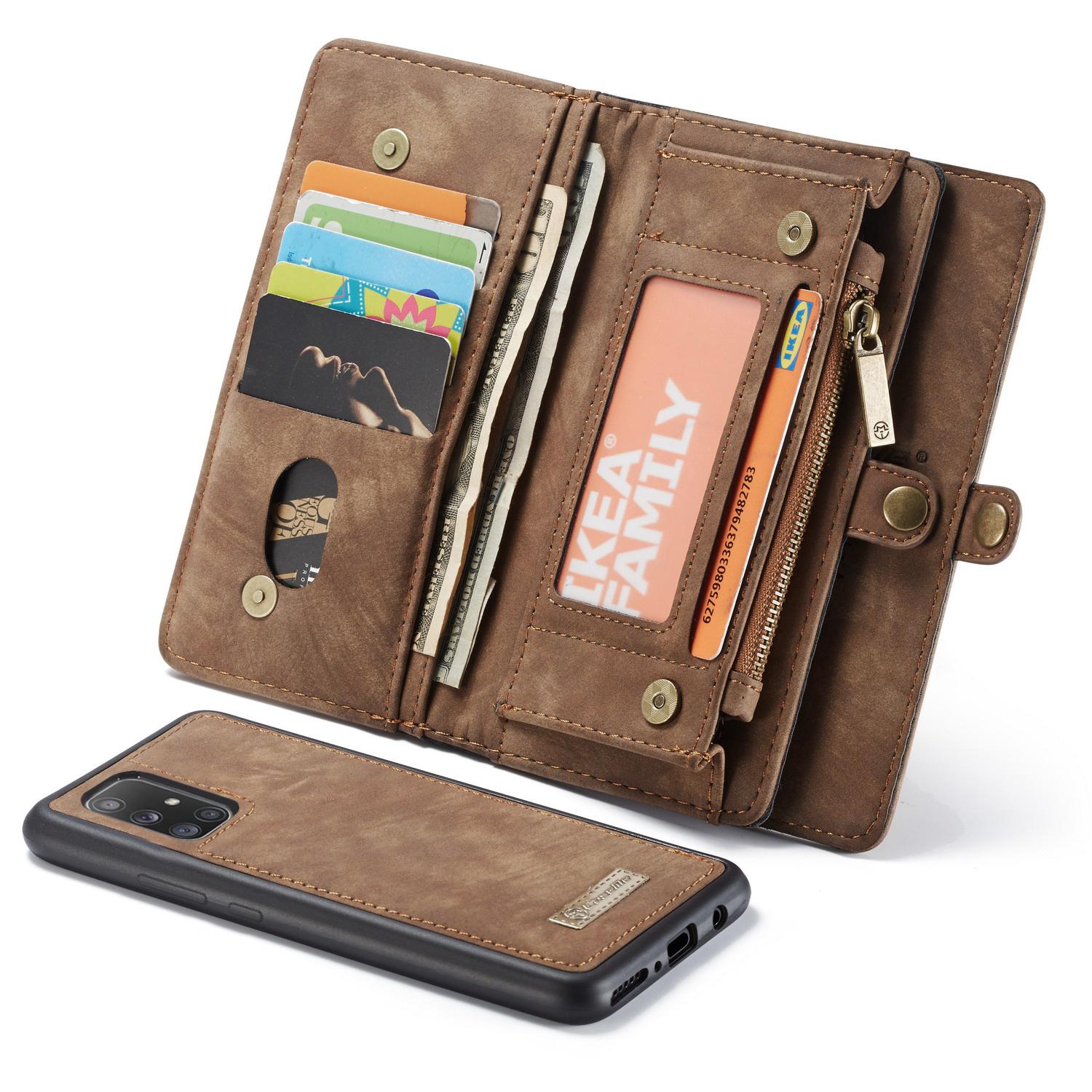 Étui portefeuille multi-cartes Samsung Galaxy A71, Marron