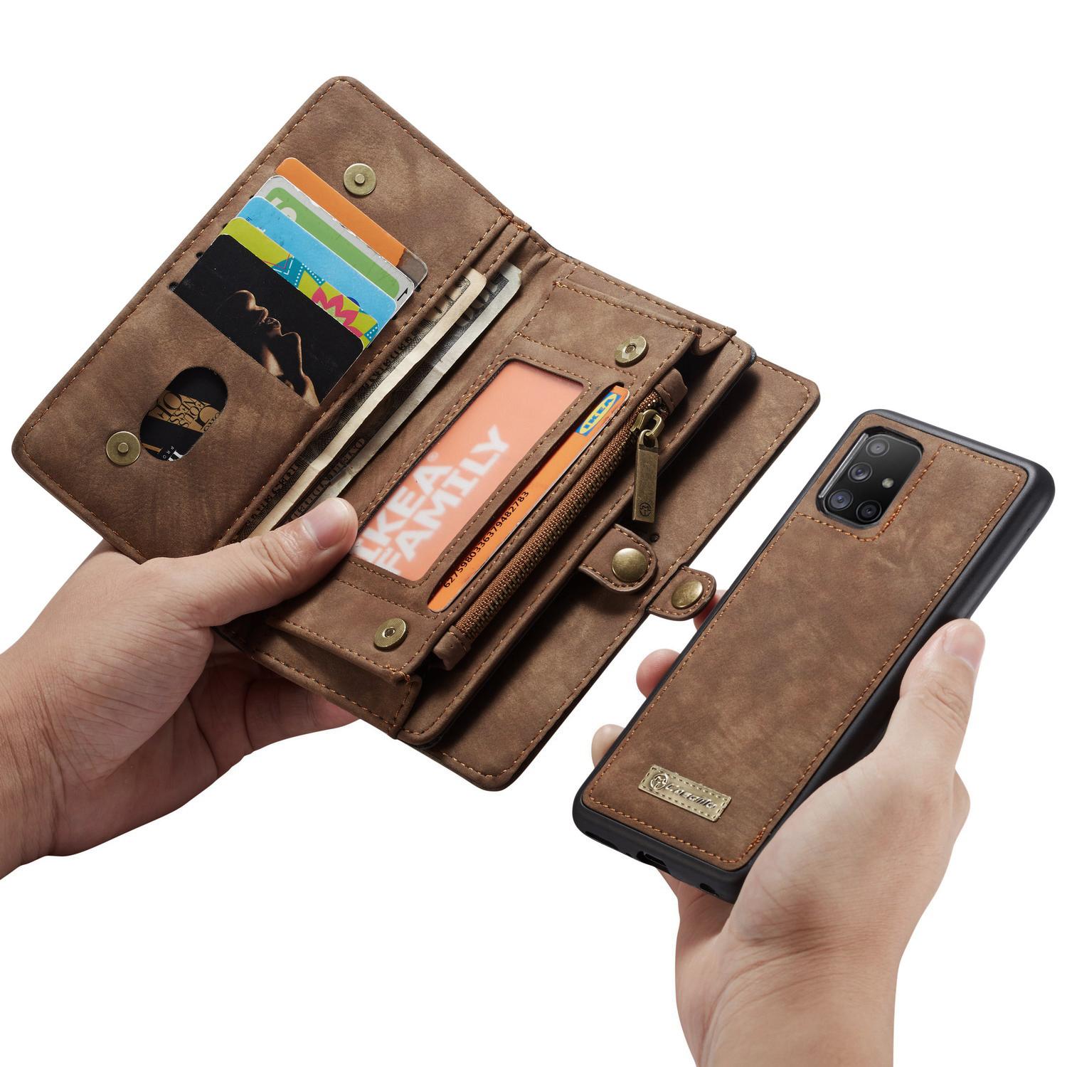 Étui portefeuille multi-cartes Samsung Galaxy A71, Marron