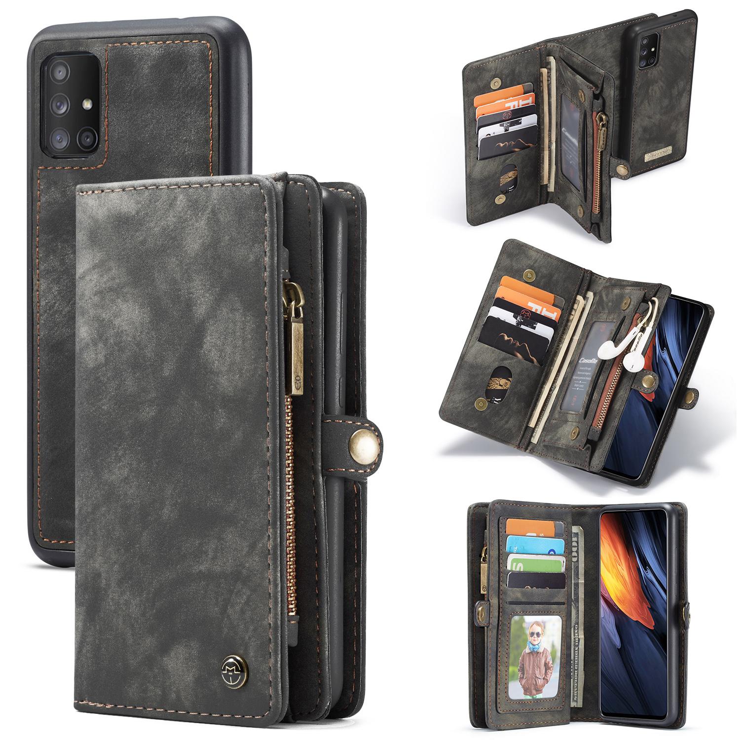 Étui portefeuille multi-cartes Samsung Galaxy A71, Gris