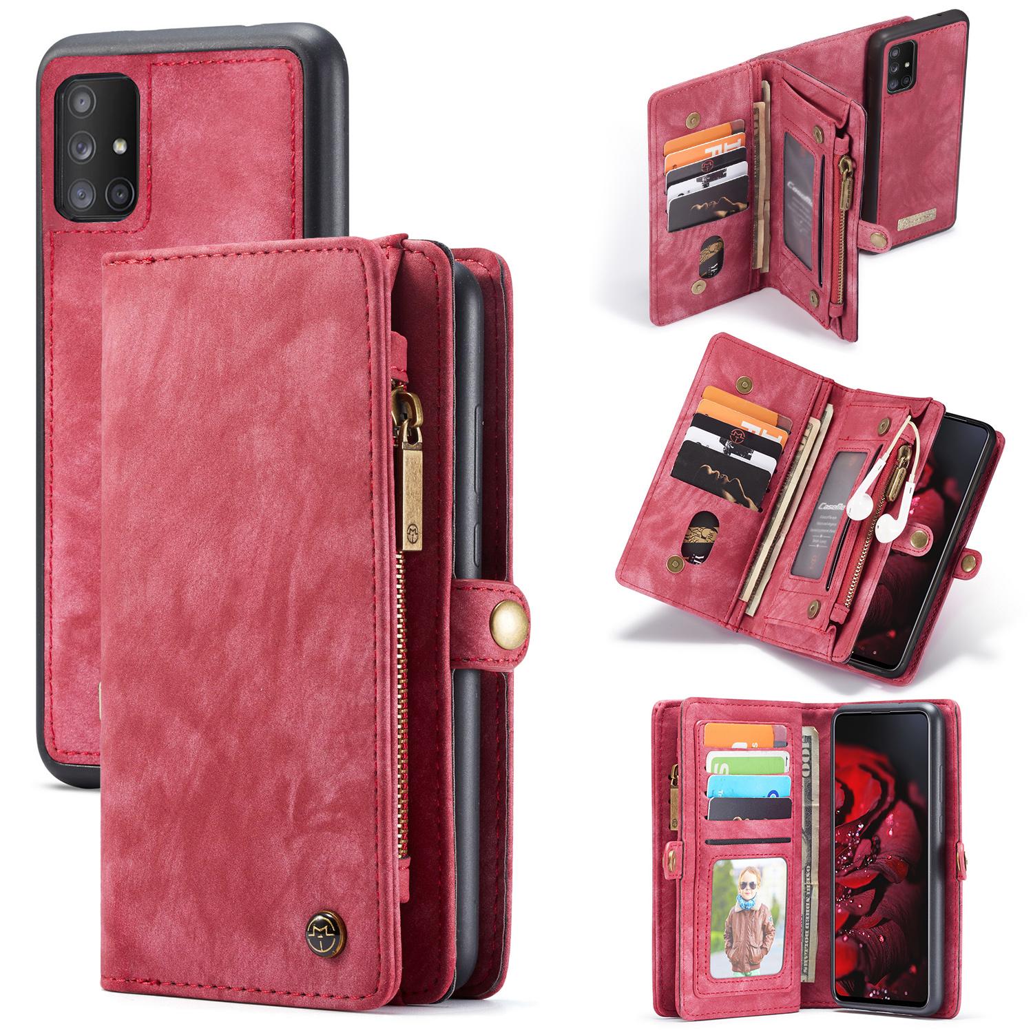 Étui portefeuille multi-cartes Samsung Galaxy A71, Rouge