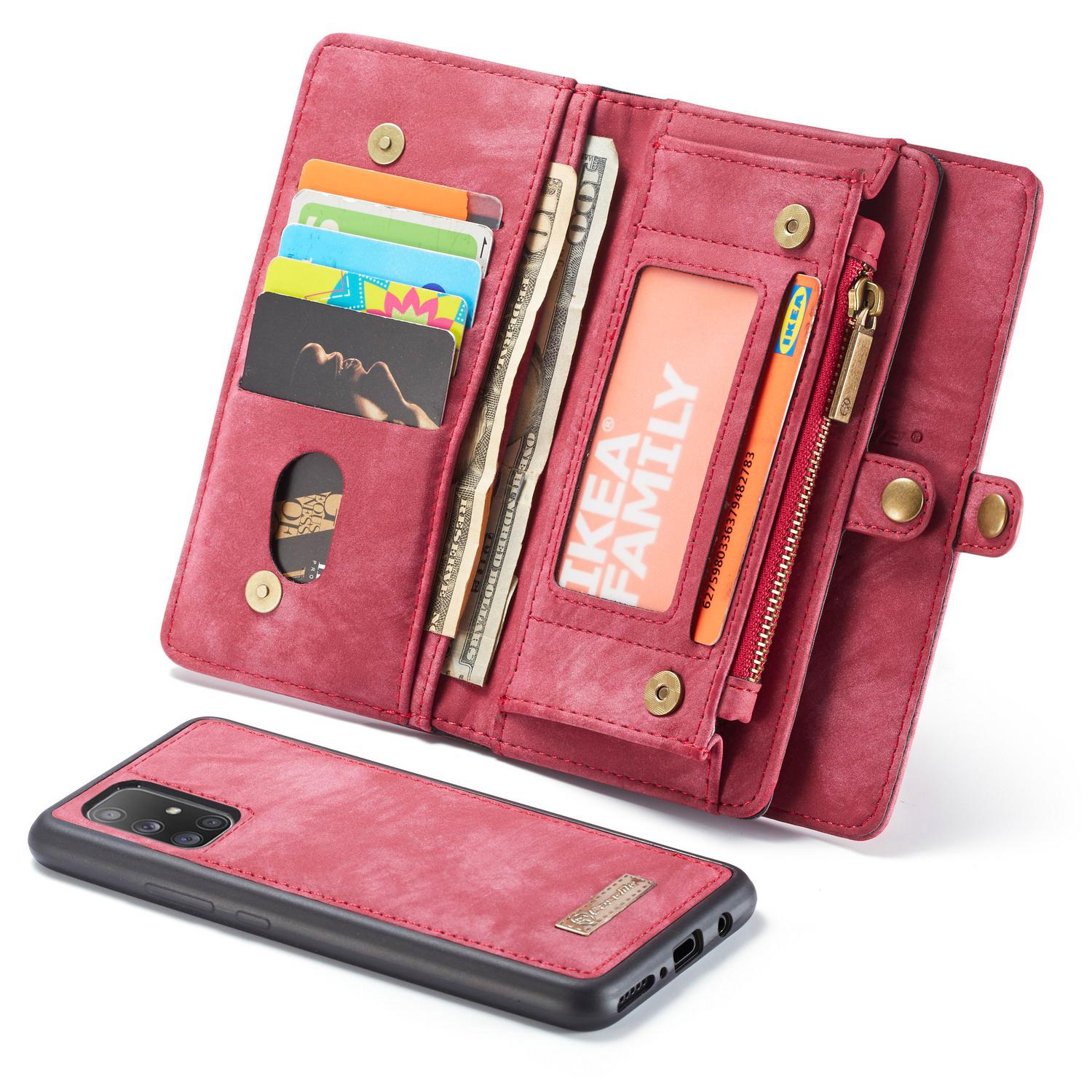 Étui portefeuille multi-cartes Samsung Galaxy A71 Rouge