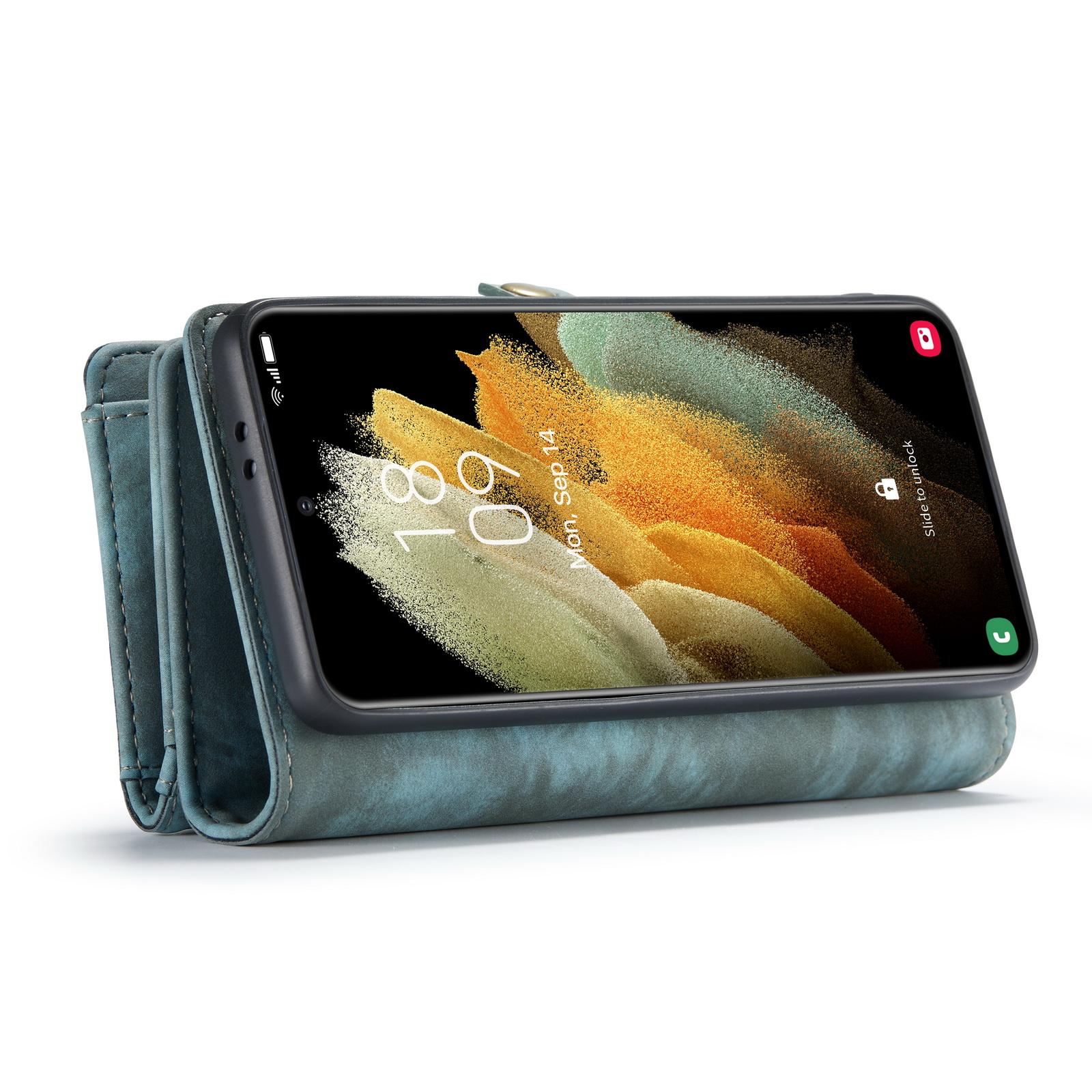 Étui portefeuille multi-cartes Samsung Galaxy S21, Bleu