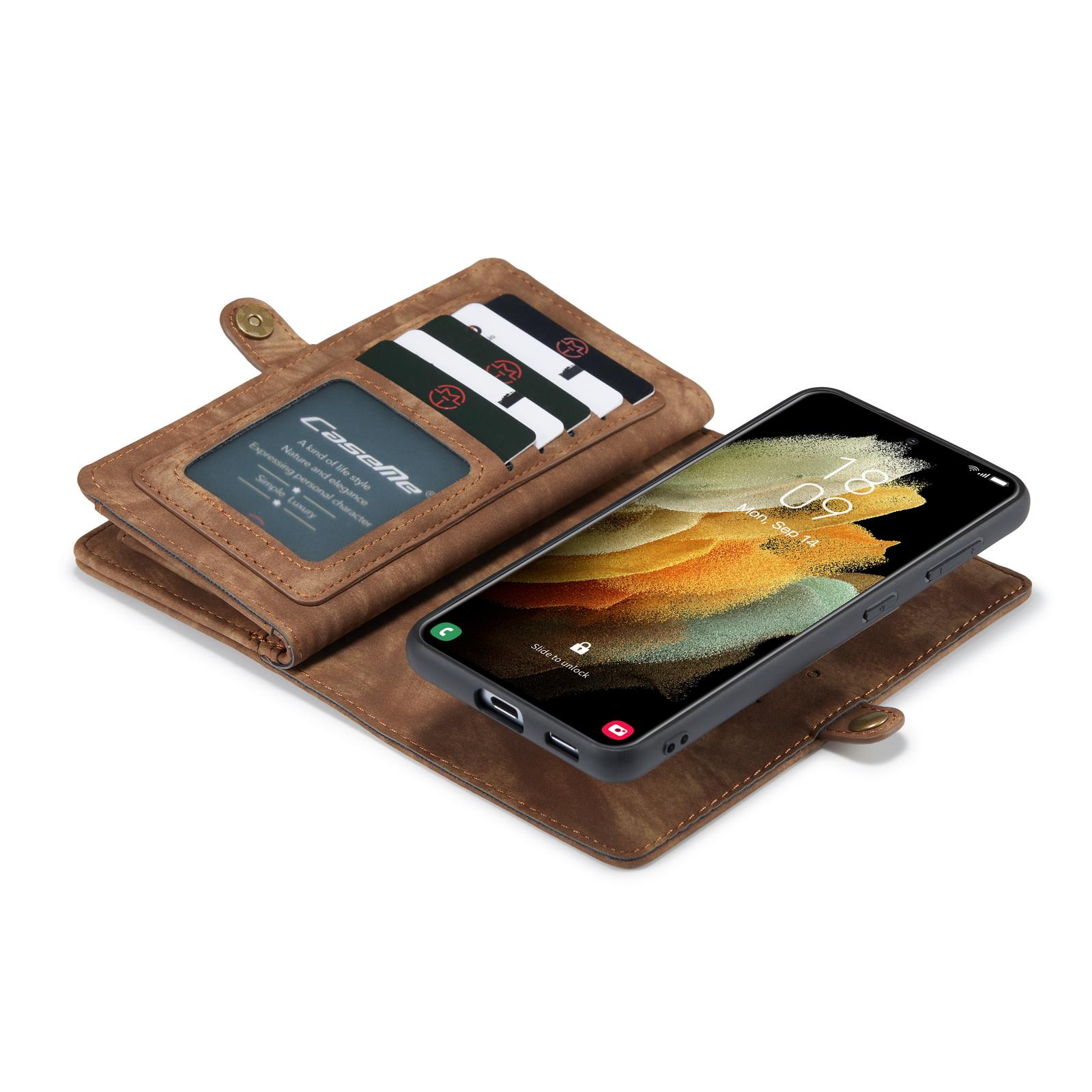 Étui portefeuille multi-cartes Samsung Galaxy S21, Marron