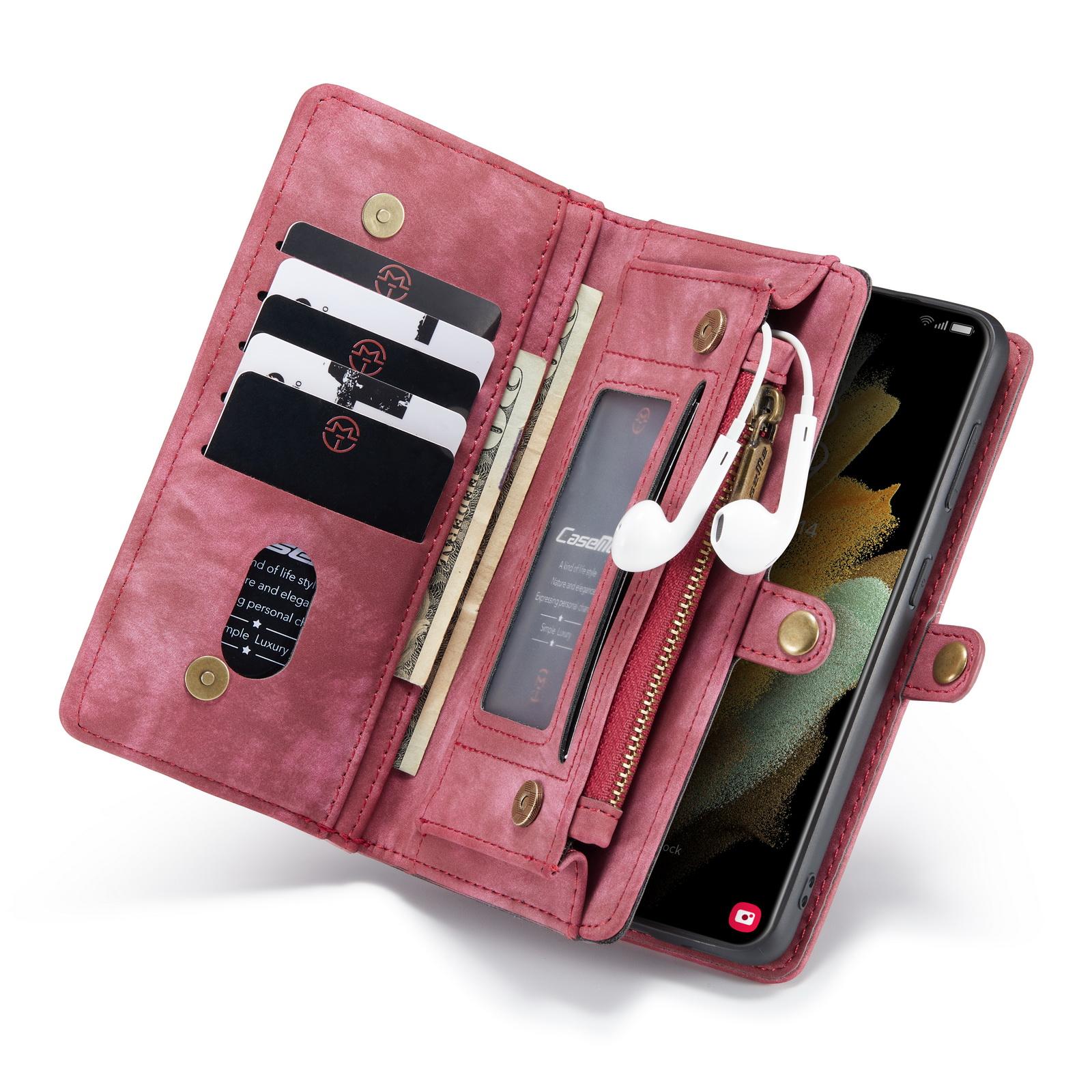 Étui portefeuille multi-cartes Samsung Galaxy S21 Plus, Rouge