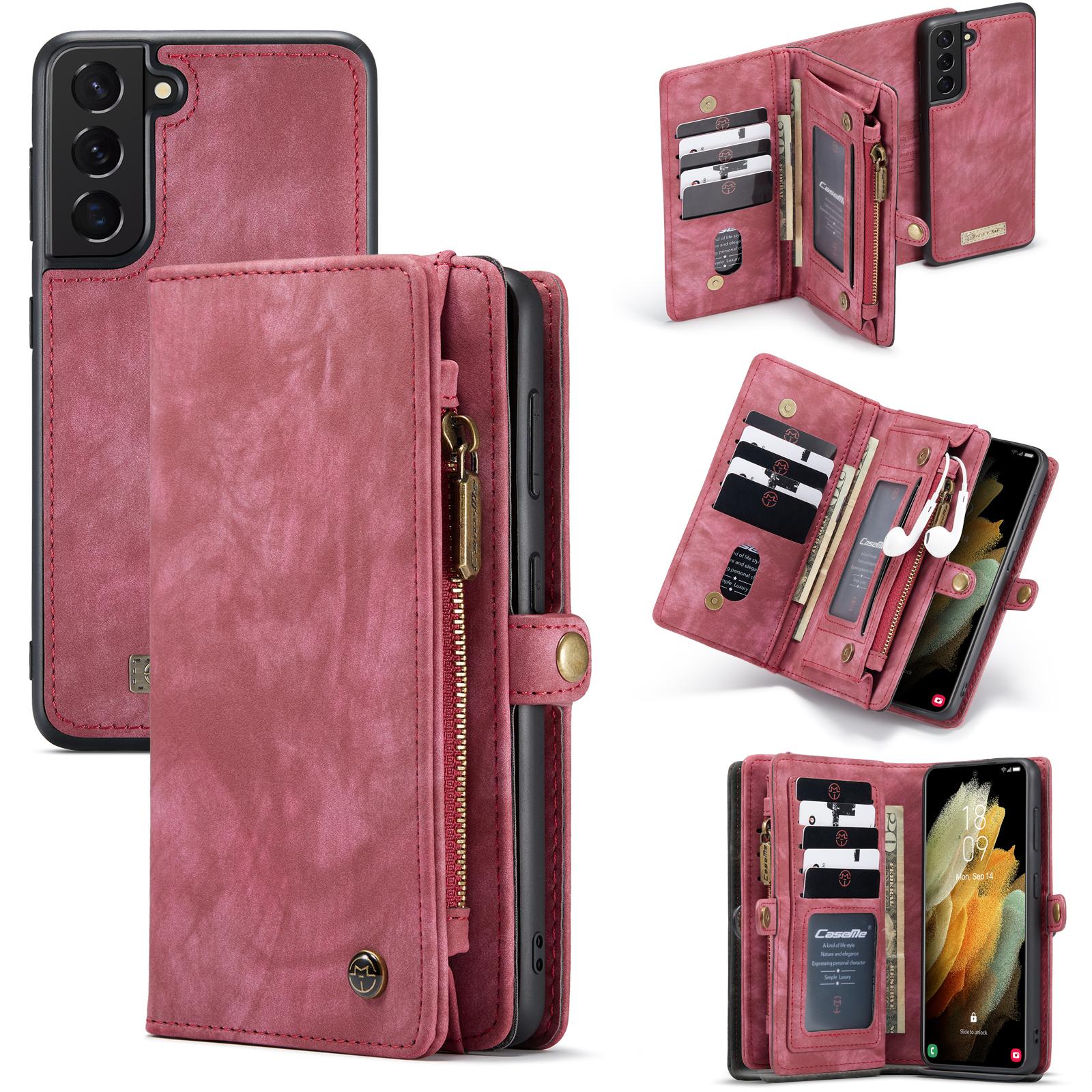 Étui portefeuille multi-cartes Samsung Galaxy S21 Plus, Rouge