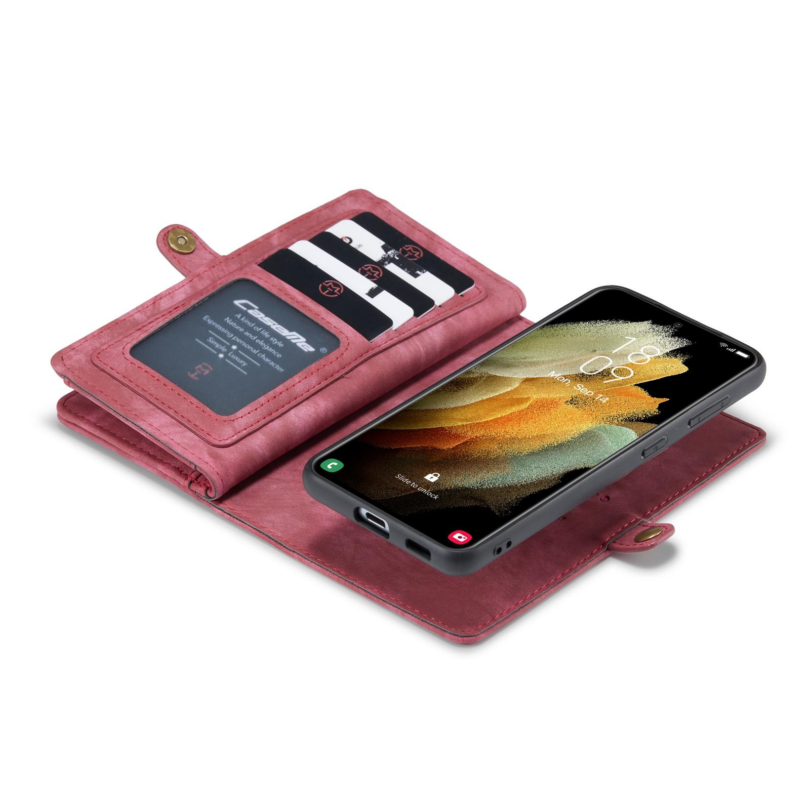 Étui portefeuille multi-cartes Samsung Galaxy S21 Plus, Rouge