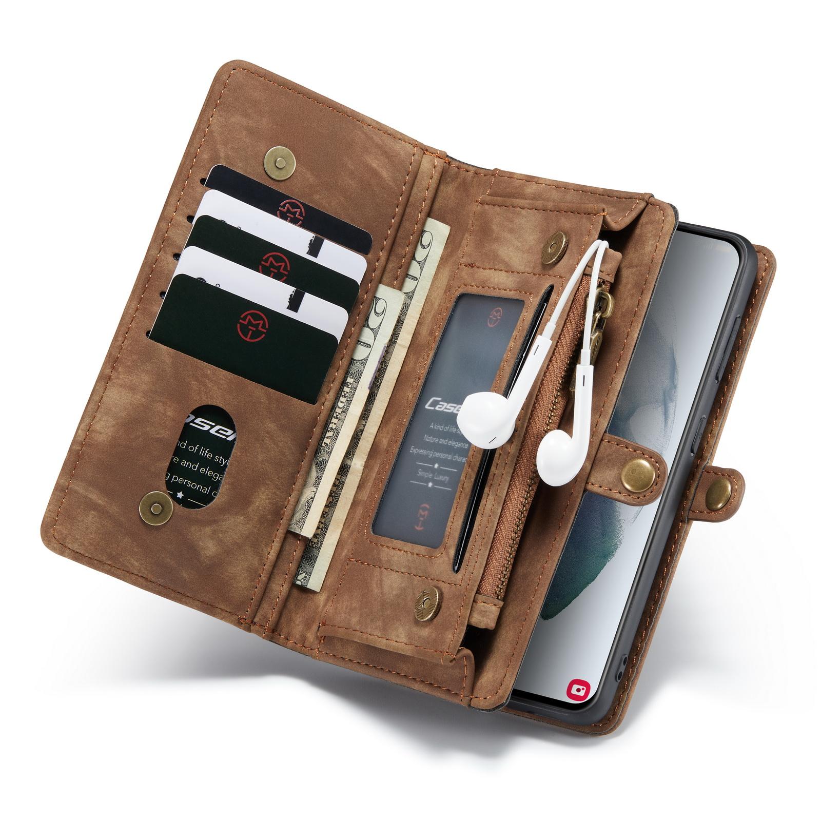 Étui portefeuille multi-cartes Samsung Galaxy S21 Ultra, Marron