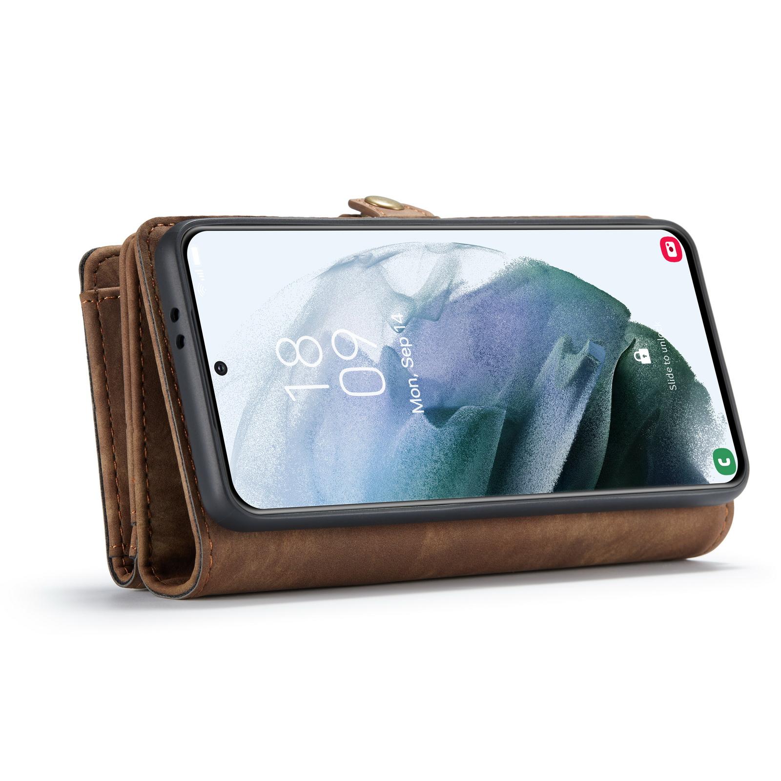 Étui portefeuille multi-cartes Samsung Galaxy S21 Ultra, Marron