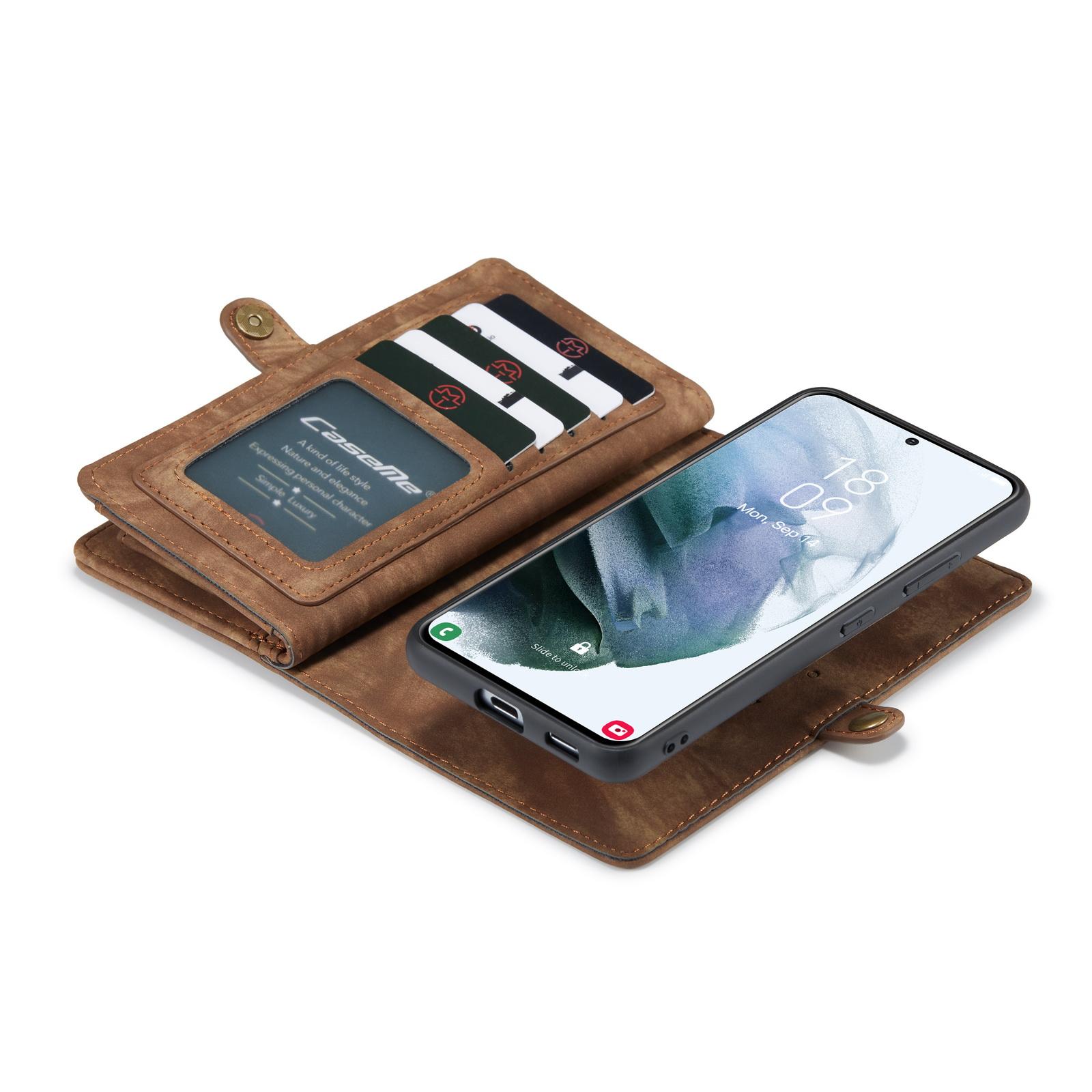 Étui portefeuille multi-cartes Samsung Galaxy S21 Ultra, Marron