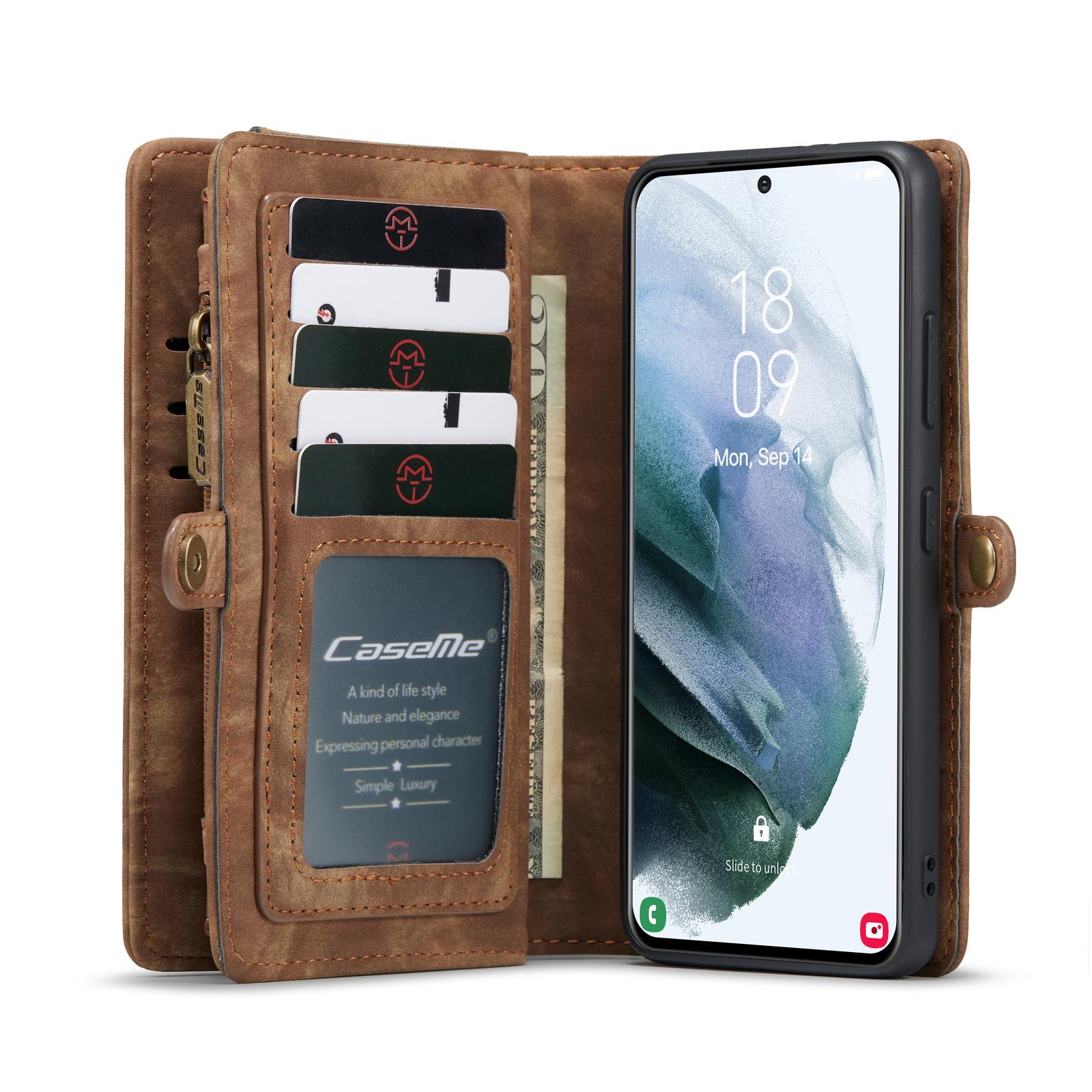 Étui portefeuille multi-cartes Samsung Galaxy S21 Ultra, Marron