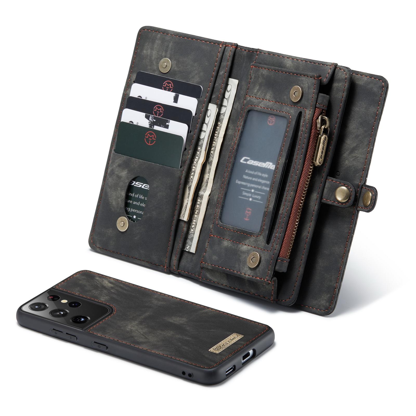 Étui portefeuille multi-cartes Samsung Galaxy S21 Ultra, Gris