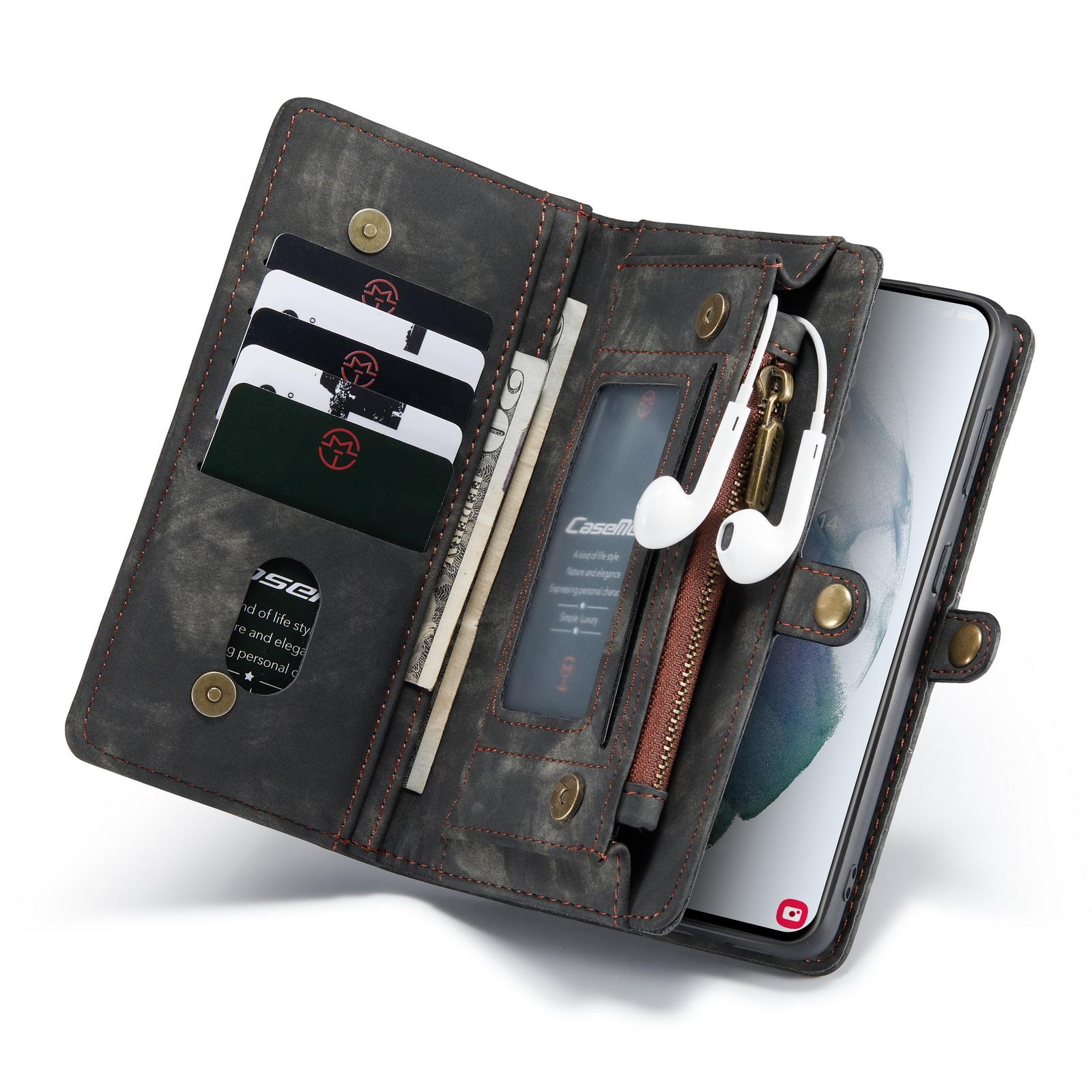 Étui portefeuille multi-cartes Samsung Galaxy S21 Ultra, Gris