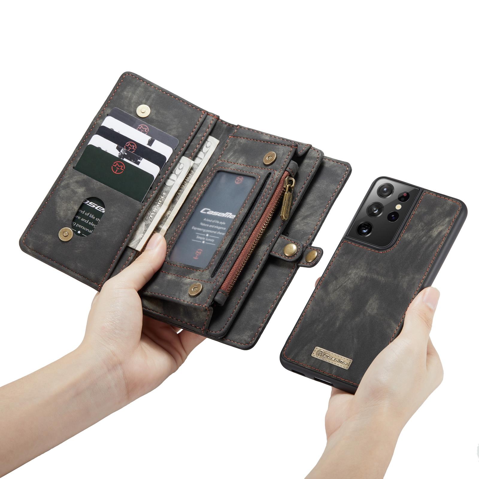 Étui portefeuille multi-cartes Samsung Galaxy S21 Ultra, Gris