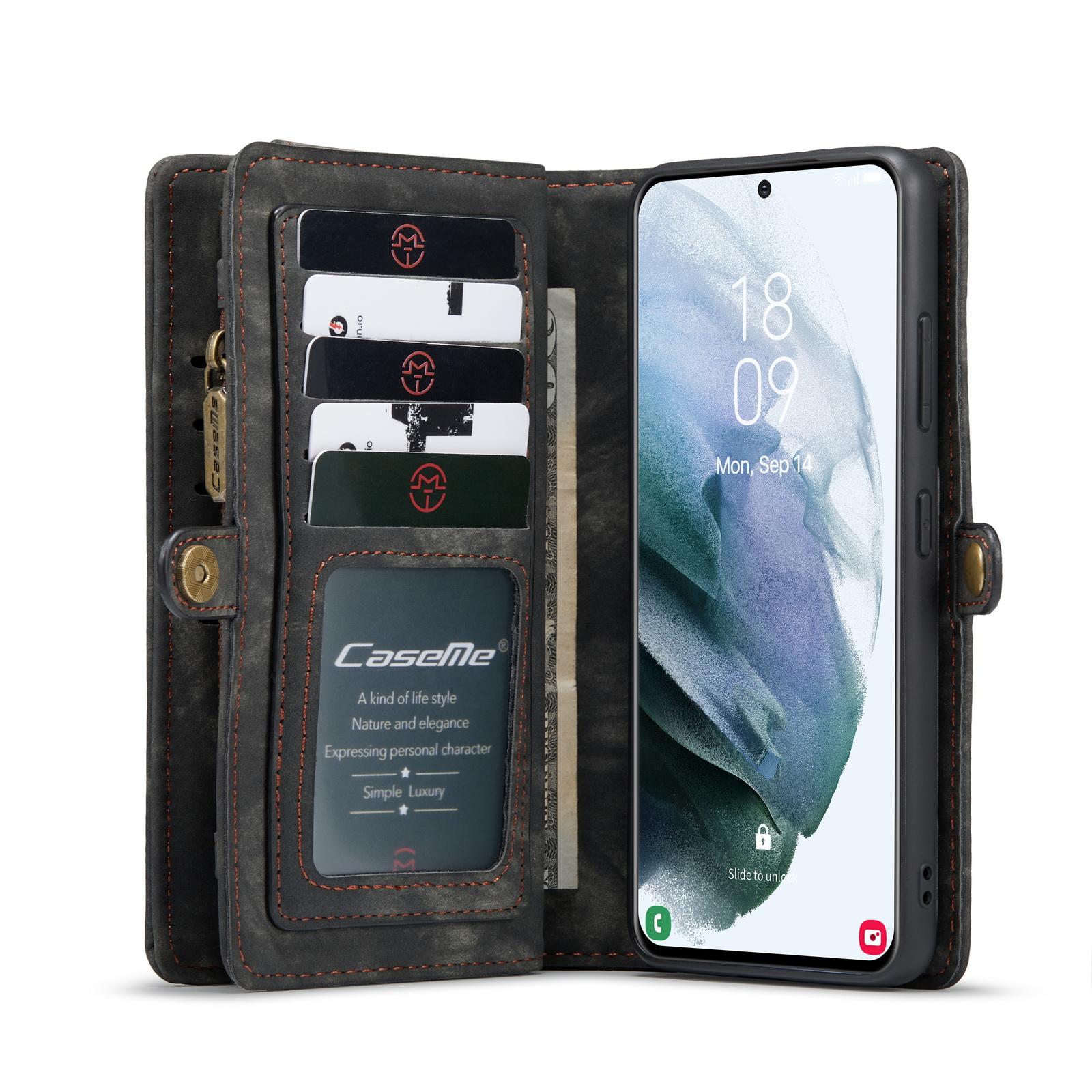 Étui portefeuille multi-cartes Samsung Galaxy S21 Ultra, Gris