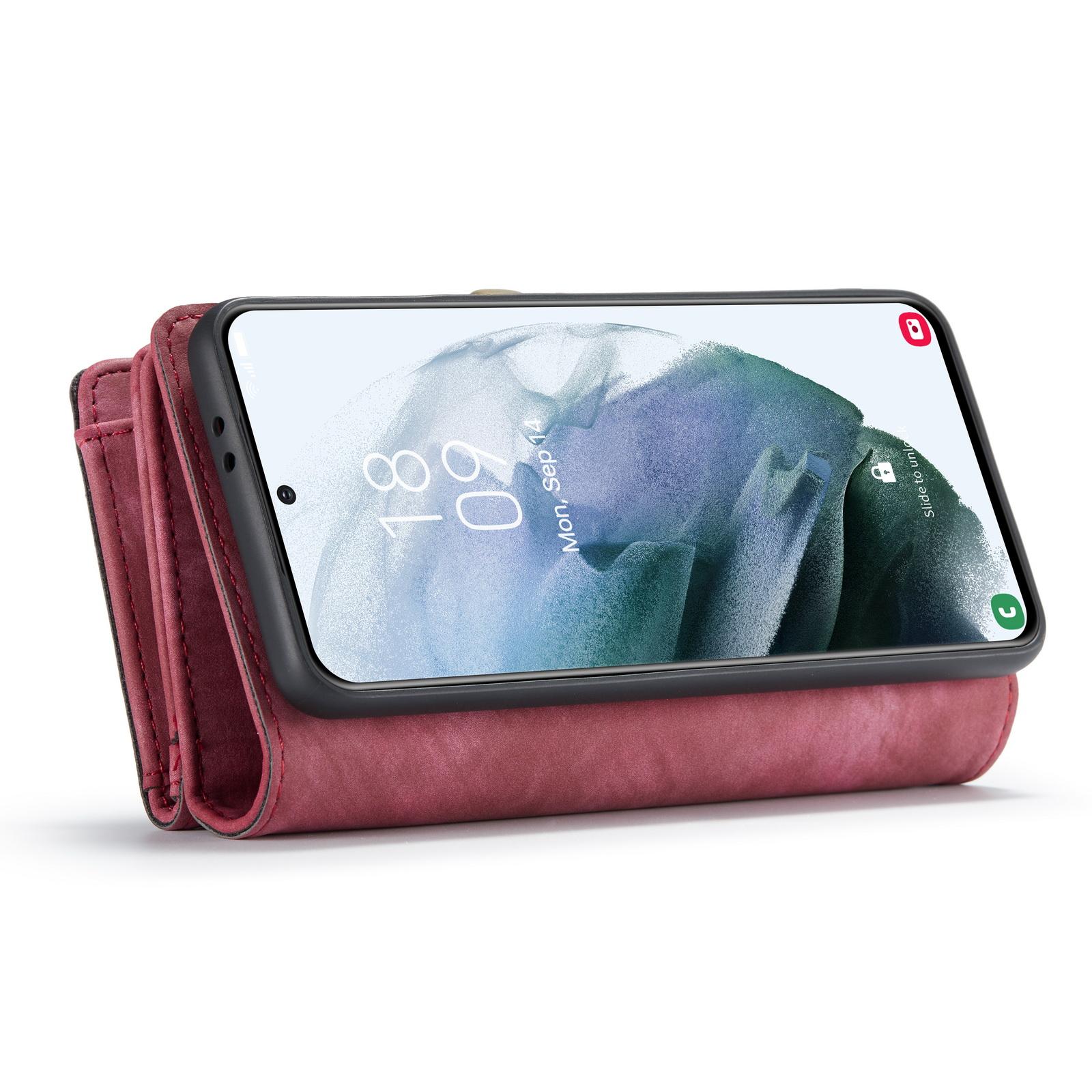 Étui portefeuille multi-cartes Samsung Galaxy S21 Ultra, Rouge
