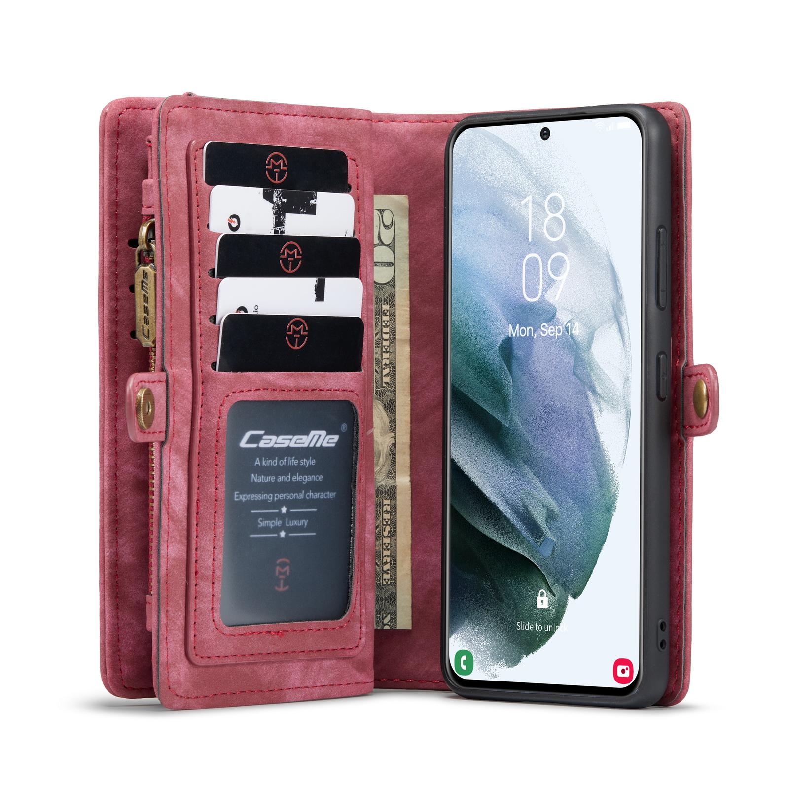 Étui portefeuille multi-cartes Samsung Galaxy S21 Ultra, Rouge