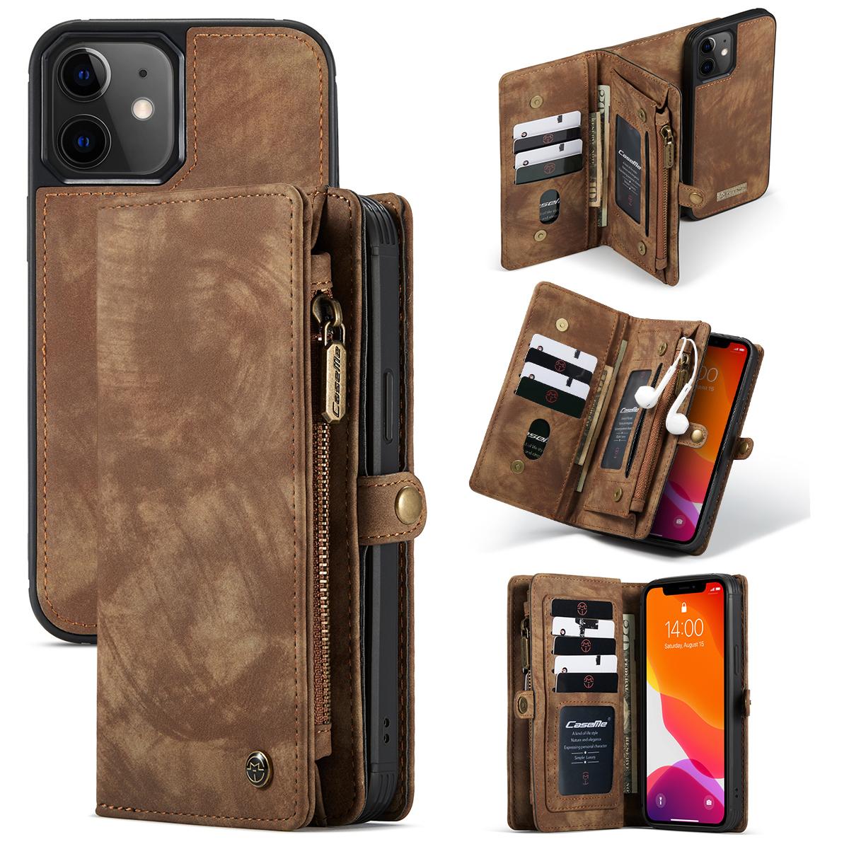 Étui portefeuille multi-cartes Apple iPhone 12 Mini, Marron