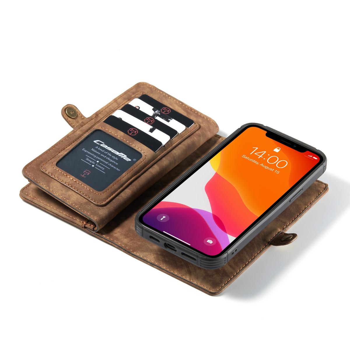 Étui portefeuille multi-cartes Apple iPhone 12 Mini, Marron