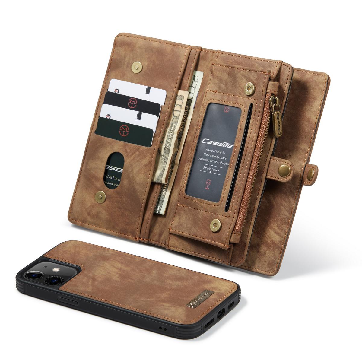 Étui portefeuille multi-cartes Apple iPhone 12 Mini, Marron