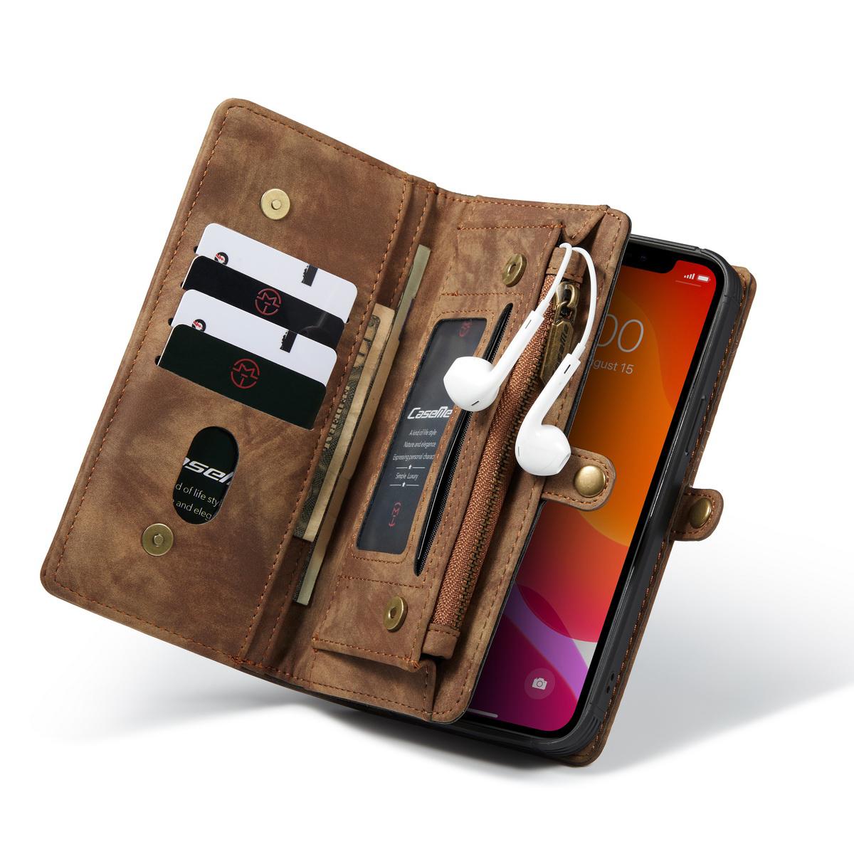 Étui portefeuille multi-cartes Apple iPhone 12 Mini, Marron