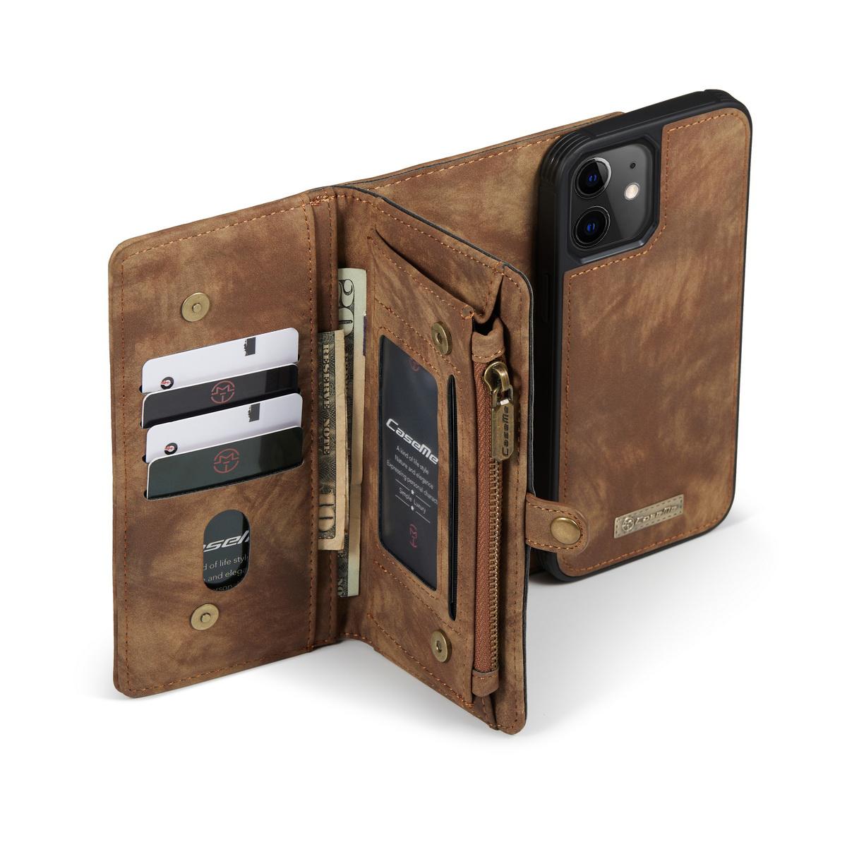 Étui portefeuille multi-cartes Apple iPhone 12 Mini, Marron