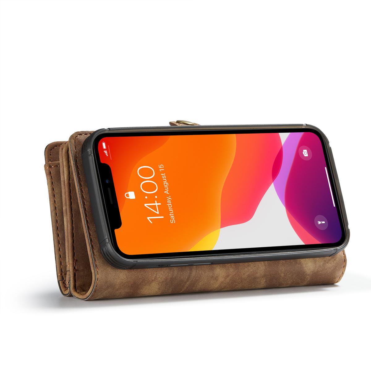 Étui portefeuille multi-cartes Apple iPhone 12 Mini, Marron