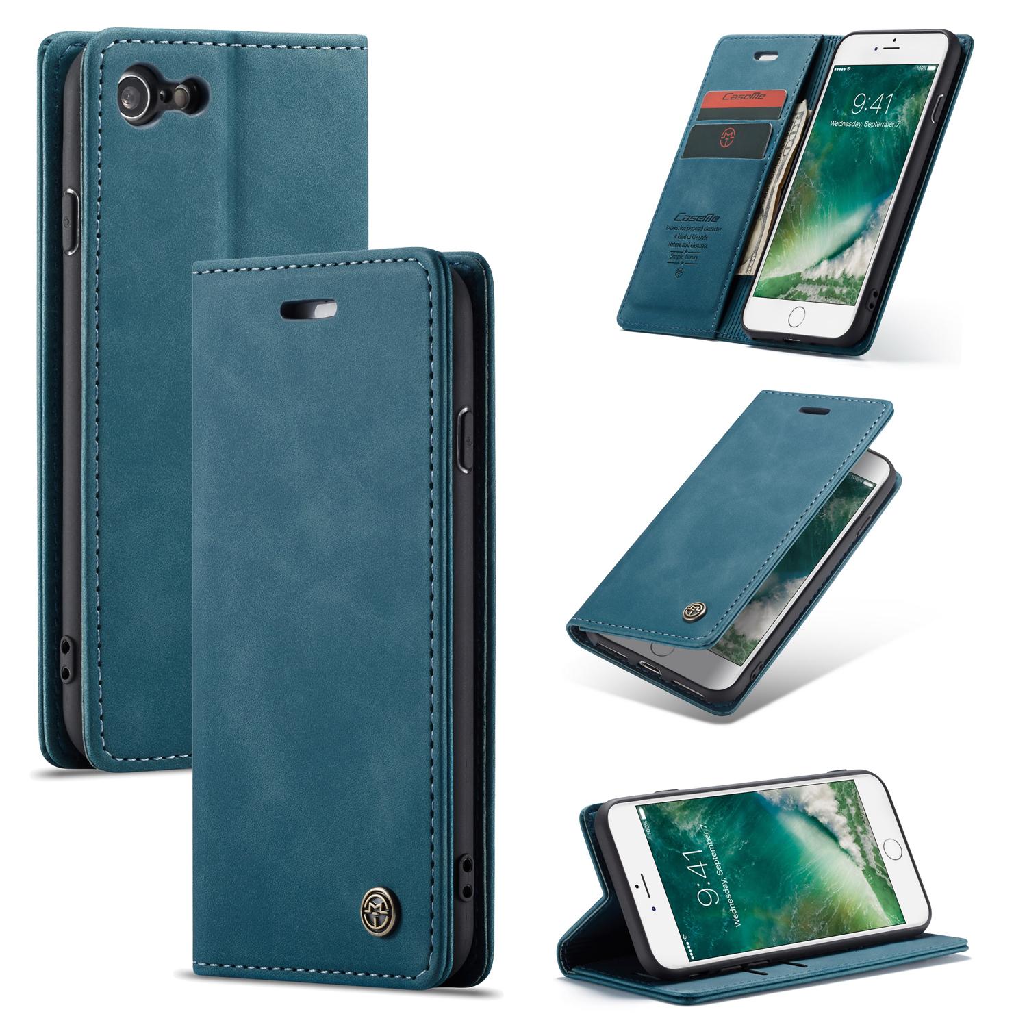 Étui portefeuille mince iPhone 8, Bleu