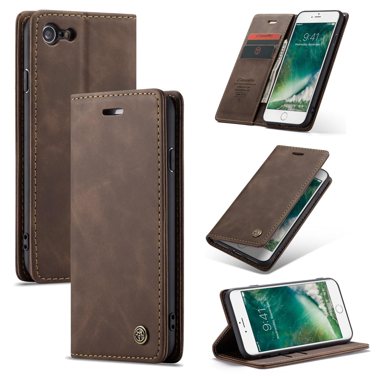 Étui portefeuille mince iPhone 8, Marron