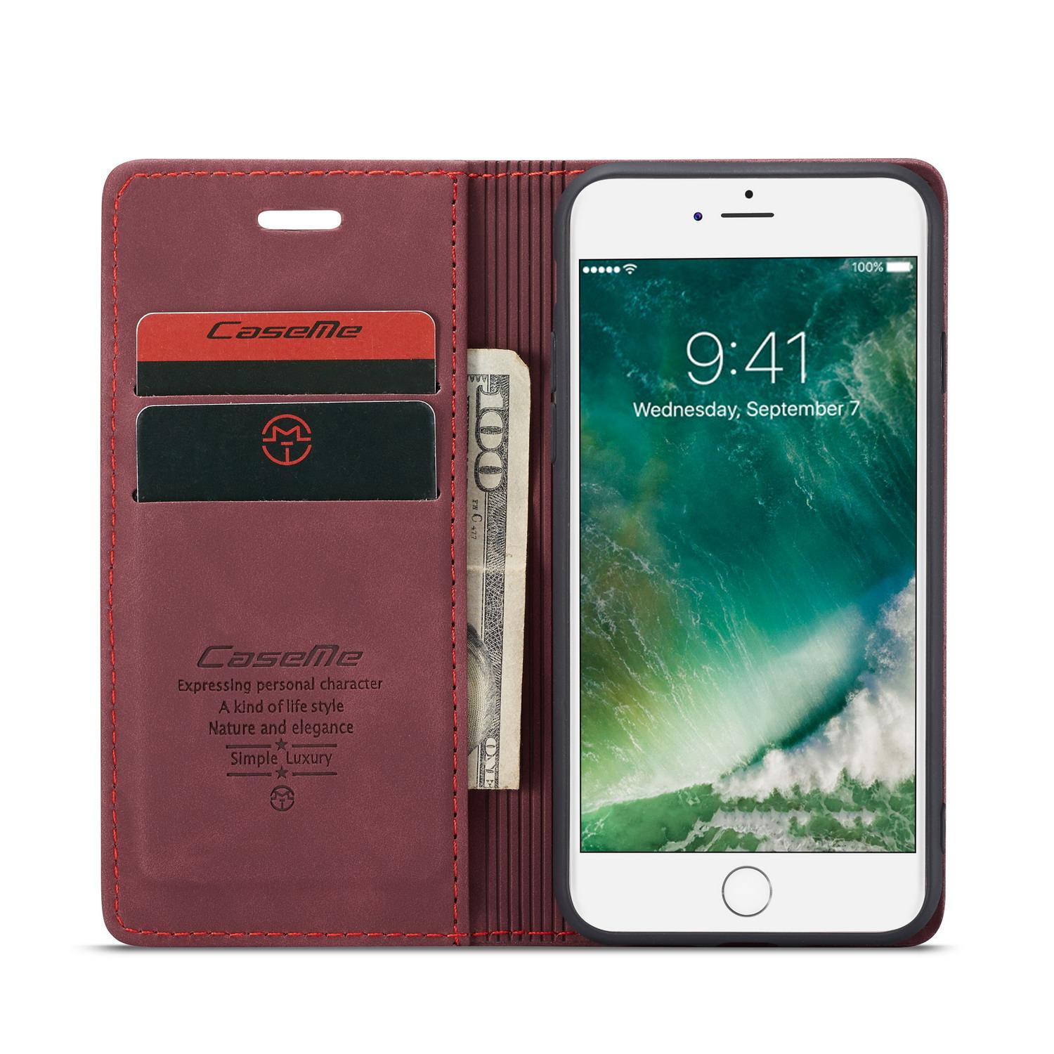 Étui portefeuille mince iPhone SE 2020, Rouge
