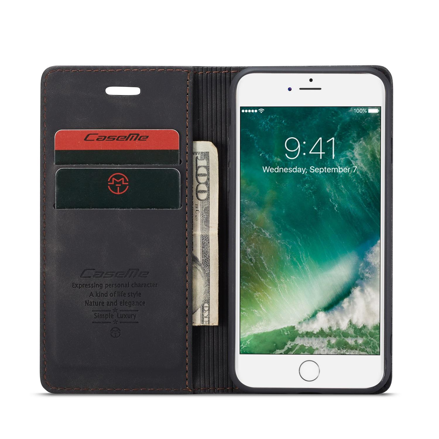 Étui portefeuille mince iPhone SE (2020), noir