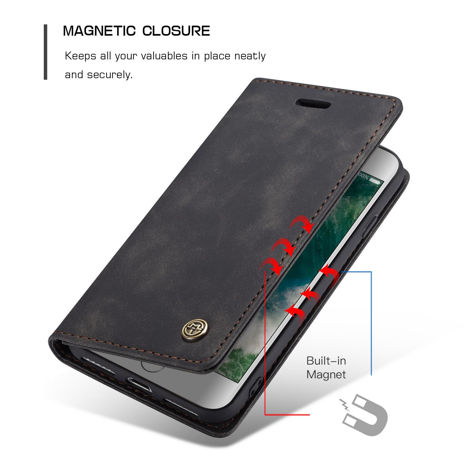 Étui portefeuille mince iPhone SE (2022), noir